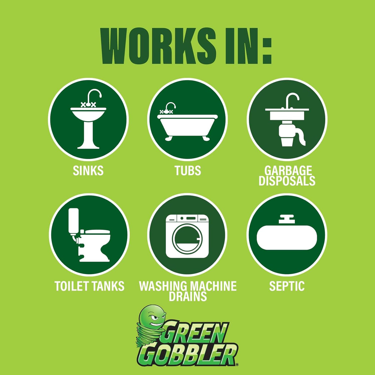 Green Gobbler Drain Cleaner and Deodorizer Sticks with Enzymes - Maintain a Clean Drain, Safe for