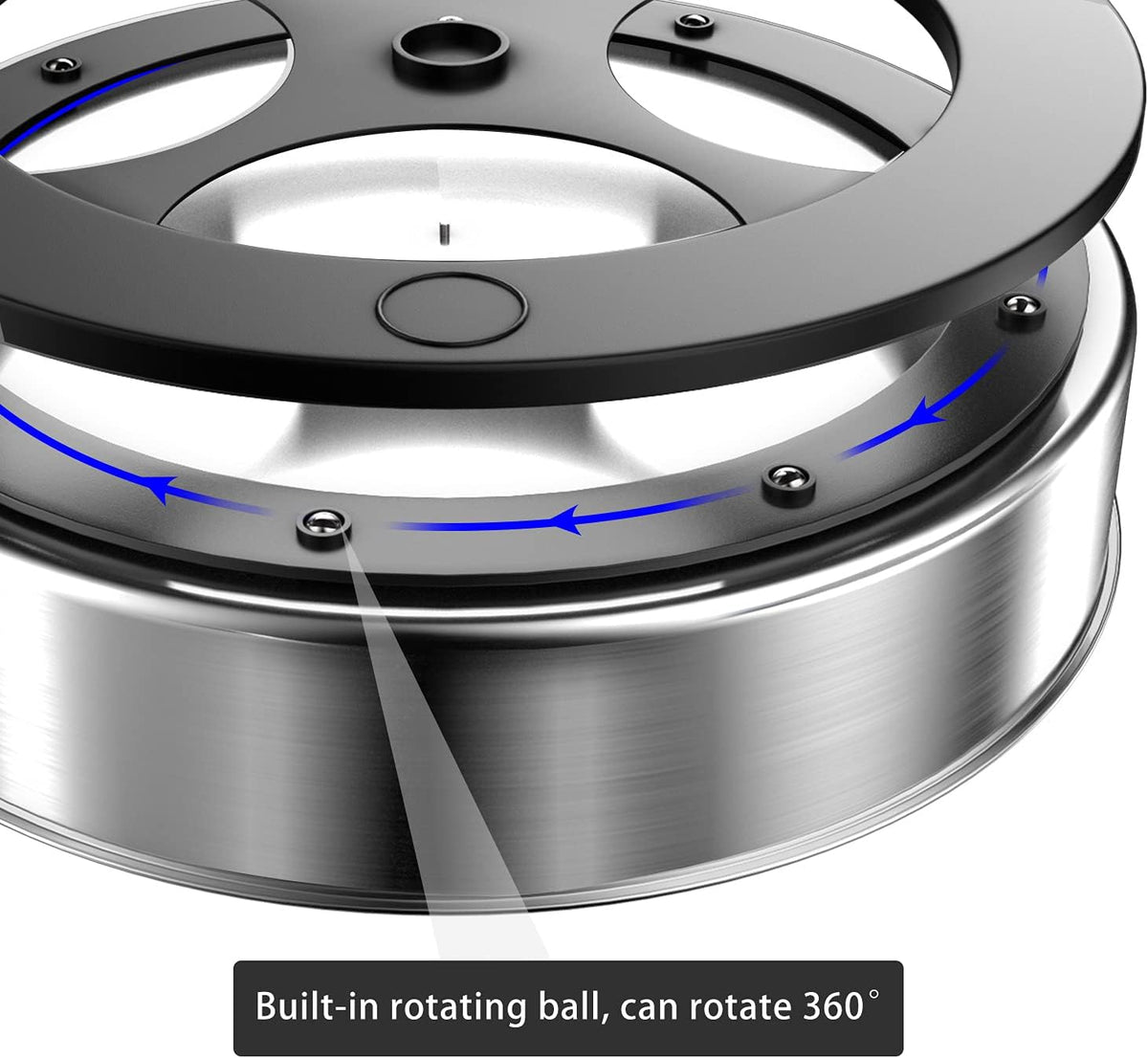 VAEHOLD Pantry Cabinet Lazy Susan Stainless Steel Black Spice Rack Turntable - Decorative Trays