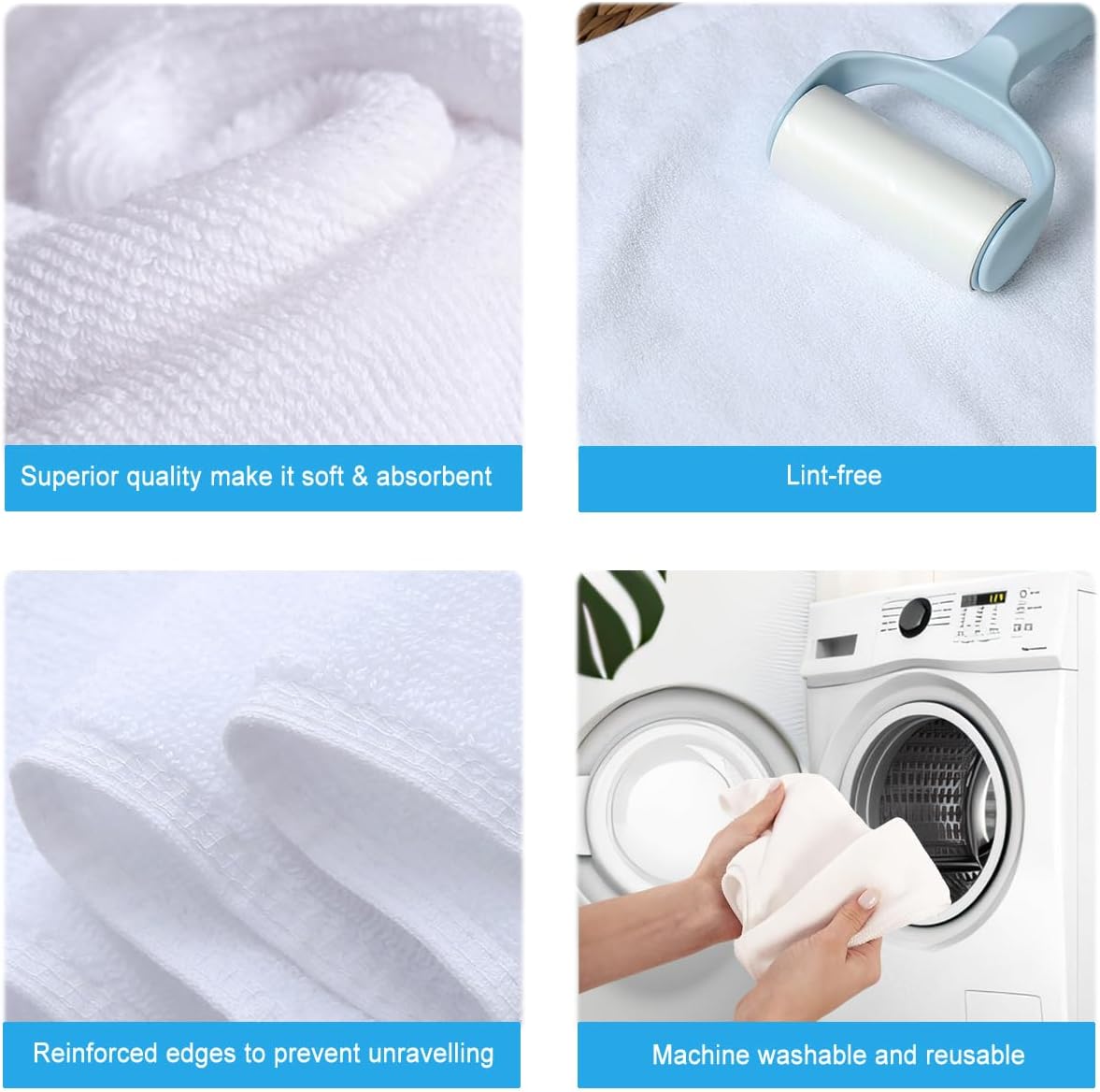 White Microfiber Cleaning Cloth 6Pack Cleaning Rags Absorbant Lint Free Cloth for House, Kitchen