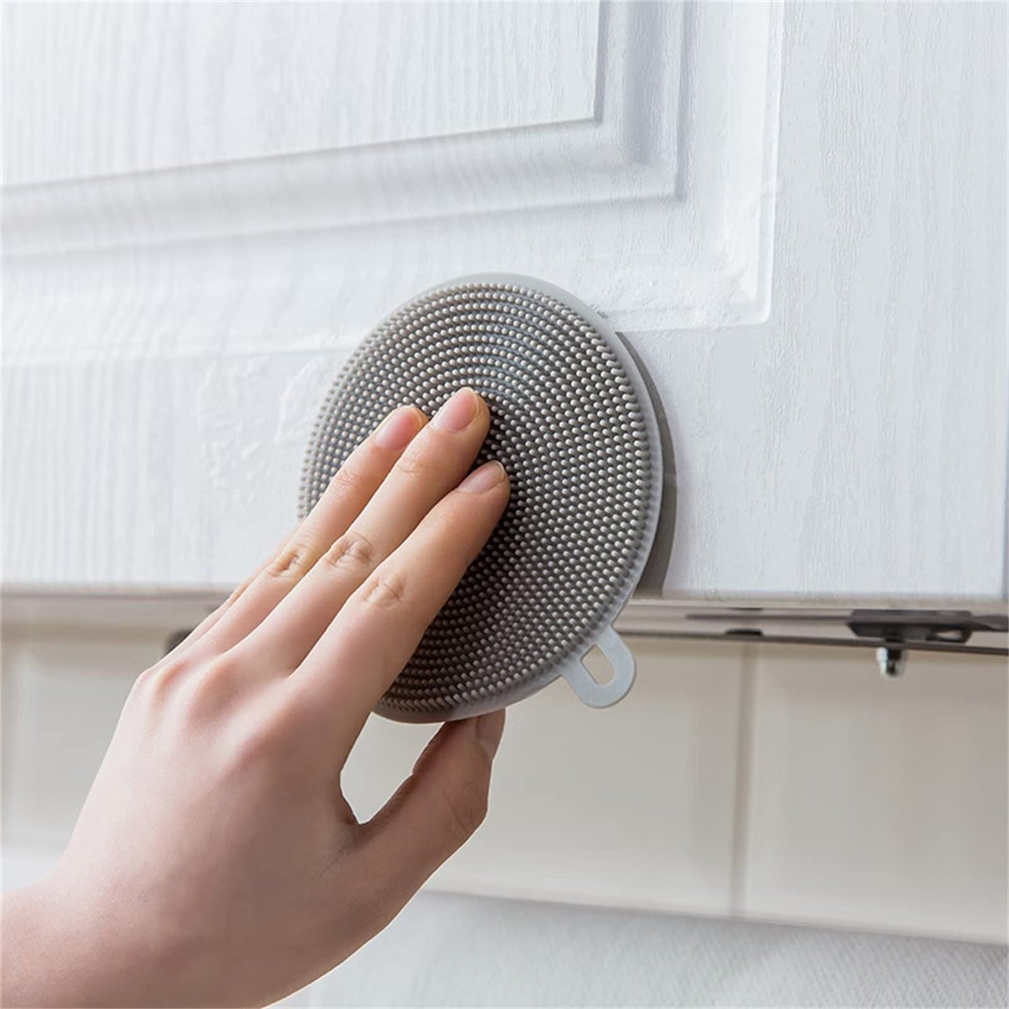 4PCS Silicone Dish Scrubber, Multipurpose Round Silicone Sponges Reusable Dish Brush Dish Brush for