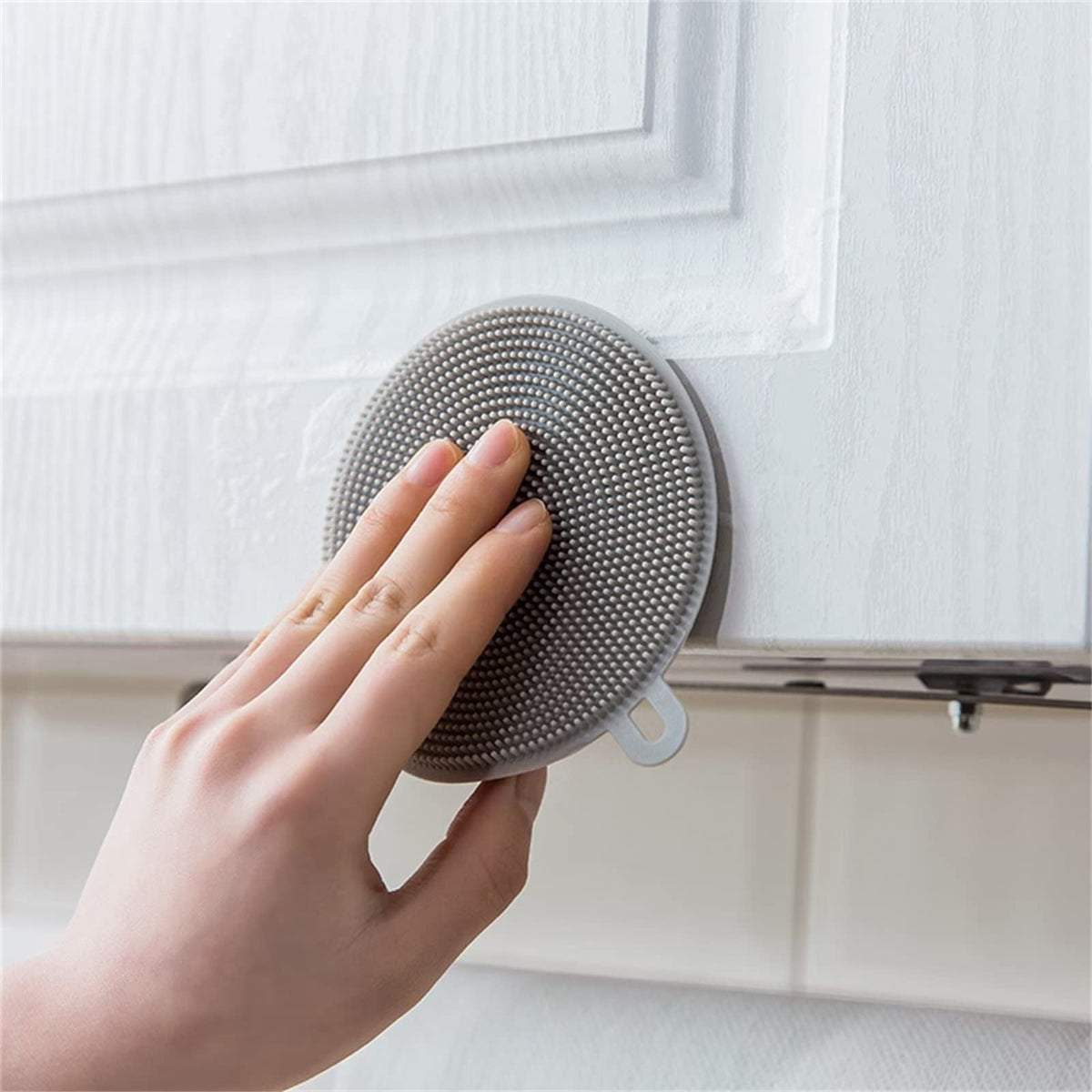 4PCS Silicone Dish Scrubber, Multipurpose Round Silicone Sponges Reusable Dish Brush Dish Brush for