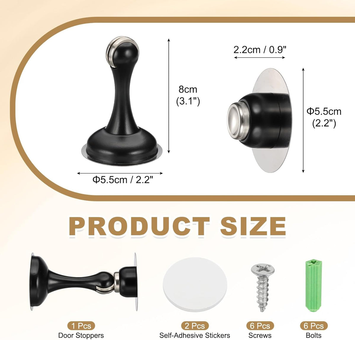 MECCANIXITY Magnetic Door Stoppers Stainless Steel Door Stops, Wall Floor Mounted Doors Holder Keep
