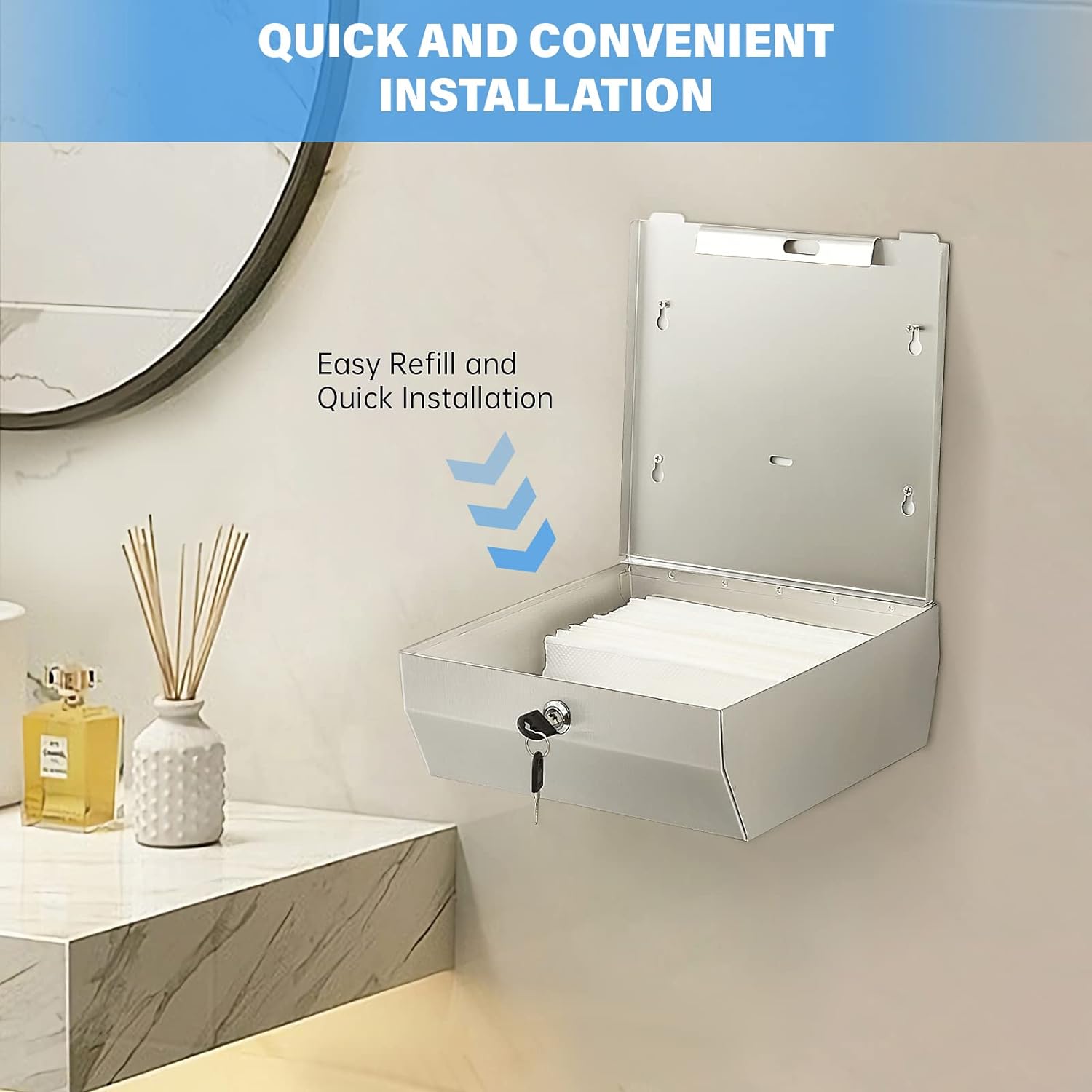 Paper Towel Dispenser Wall Mount Commercial, C Fold Multifold Hand Paper Towel Dispenser, Stainless