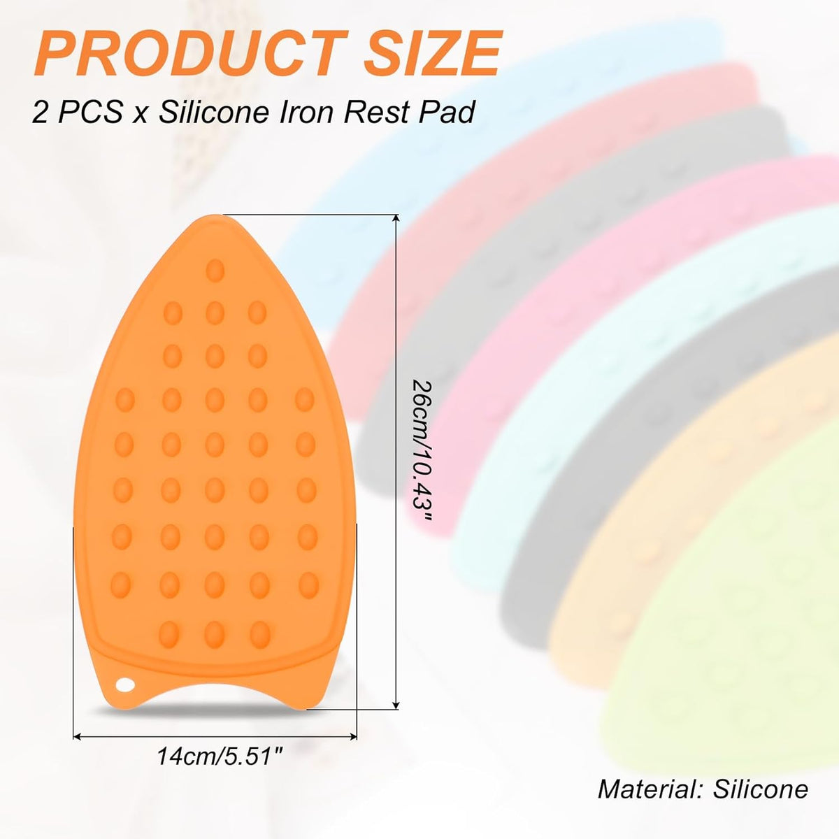 PATIKIL Silicone Iron Rest Pad, 2 Pcs Multipurpose Hot Heat Resistant Iron Rest Plate Protective