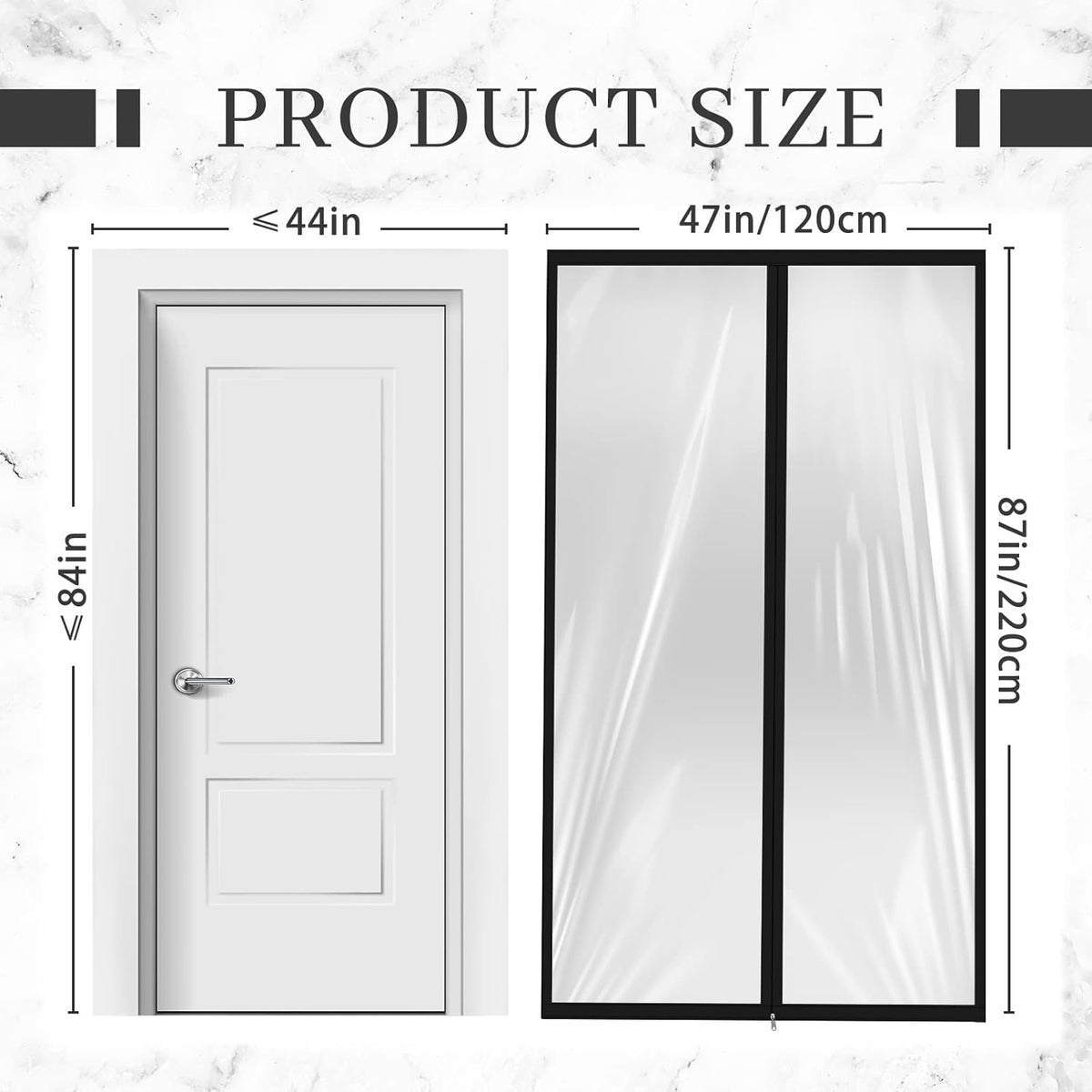 Amylove Zipper 48 x 87 Inch Dust Barrier Door Kit Construction Door Barrier 4 x 7.25 ft Reusable