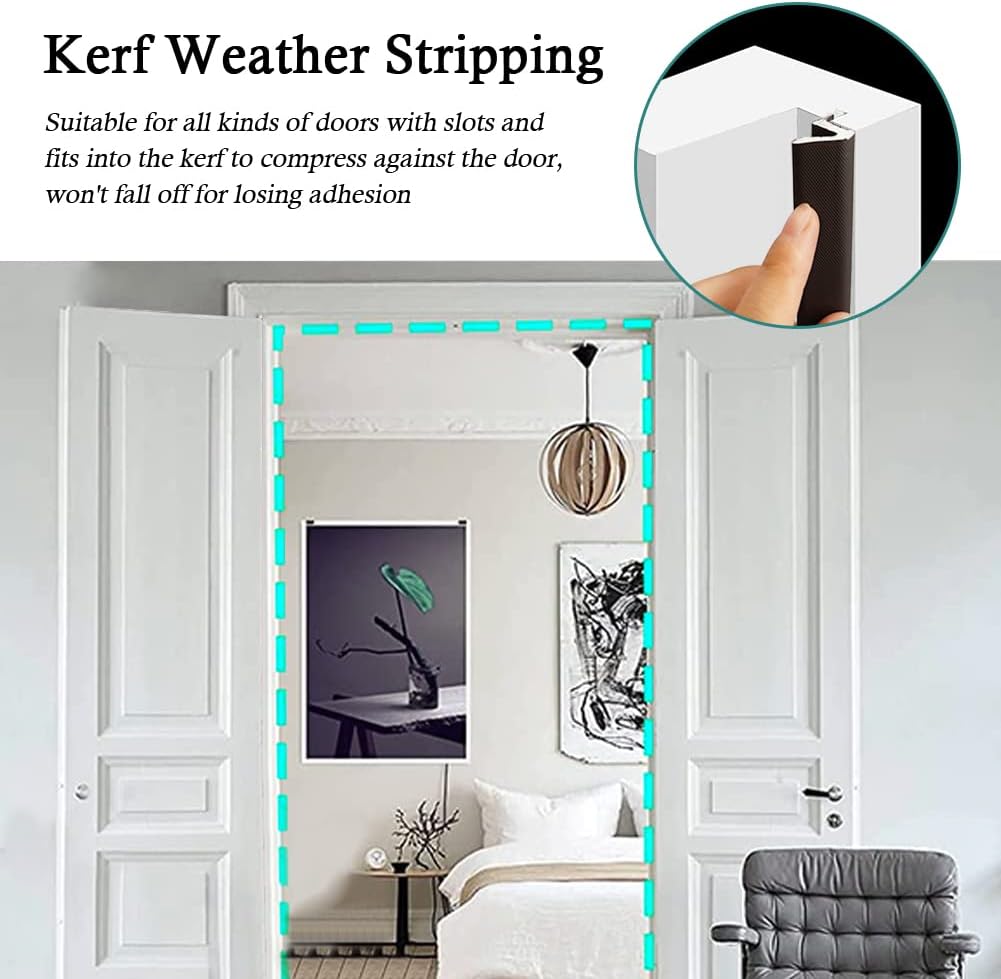 Kerf Weather Stripping Door Seal Strip 26 Ft Q Foam Door Weatherstrip Seal with Slot Card Slot