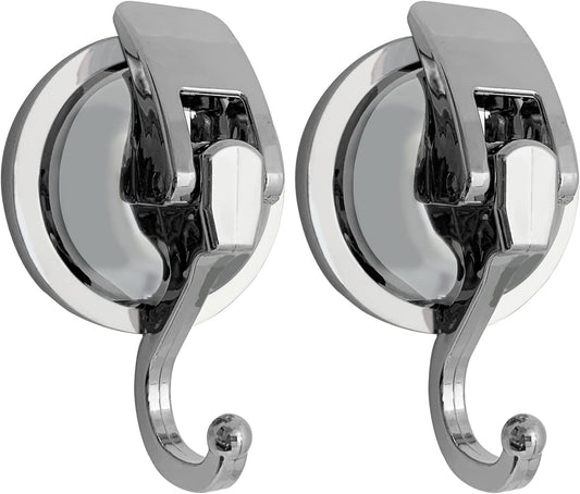 Heavy Duty Suction Cup Hooks for Shower, Bathroom Robe - Vacuum Glass Hooks, Reusable, No Hole
