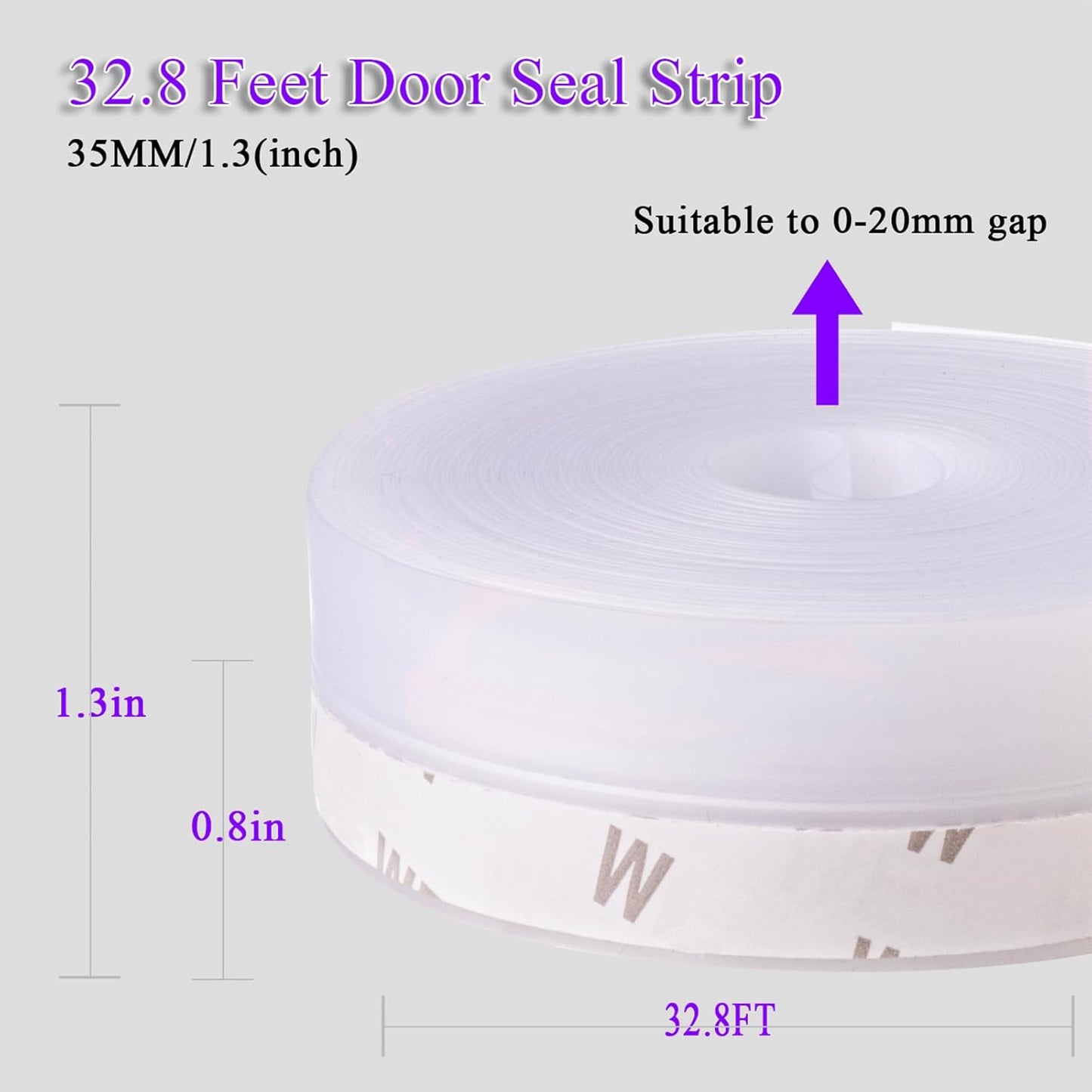 Weather Stripping Door Seal Strip for Gaps, Silicone Draft Stopper Adhesive Tape for Sliding Doors