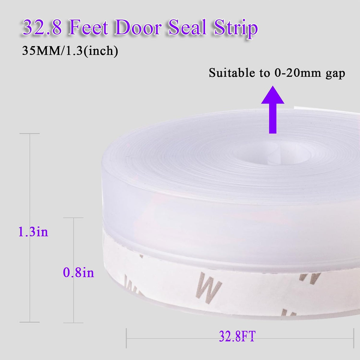 Weather Stripping Door Seal Strip for Gaps, Silicone Draft Stopper Adhesive Tape for Sliding Doors