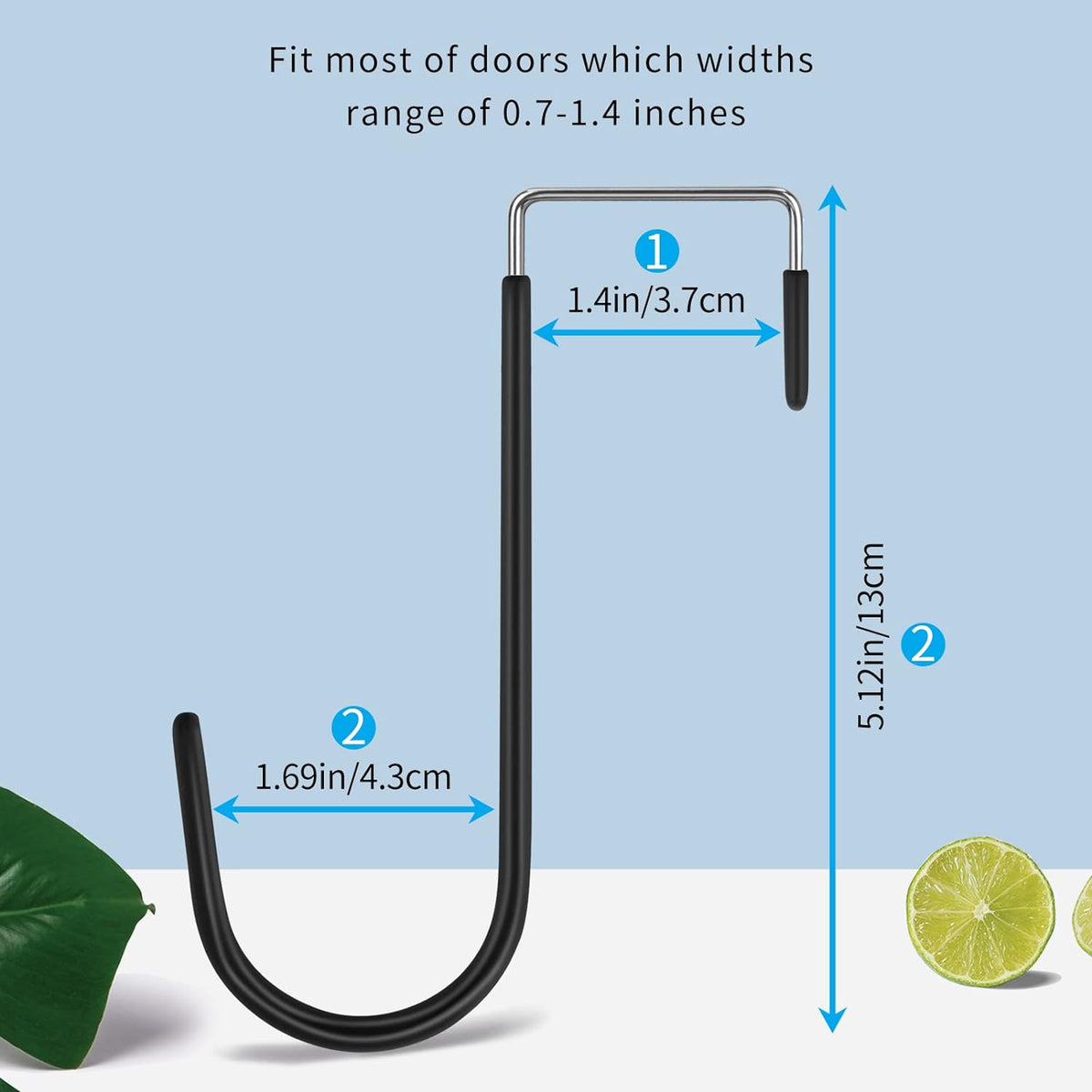 FYY 6PCS Over The Door Hooks, Door Hangers Hooks with Rubber Prevent Scratches Heavy Duty Organizer