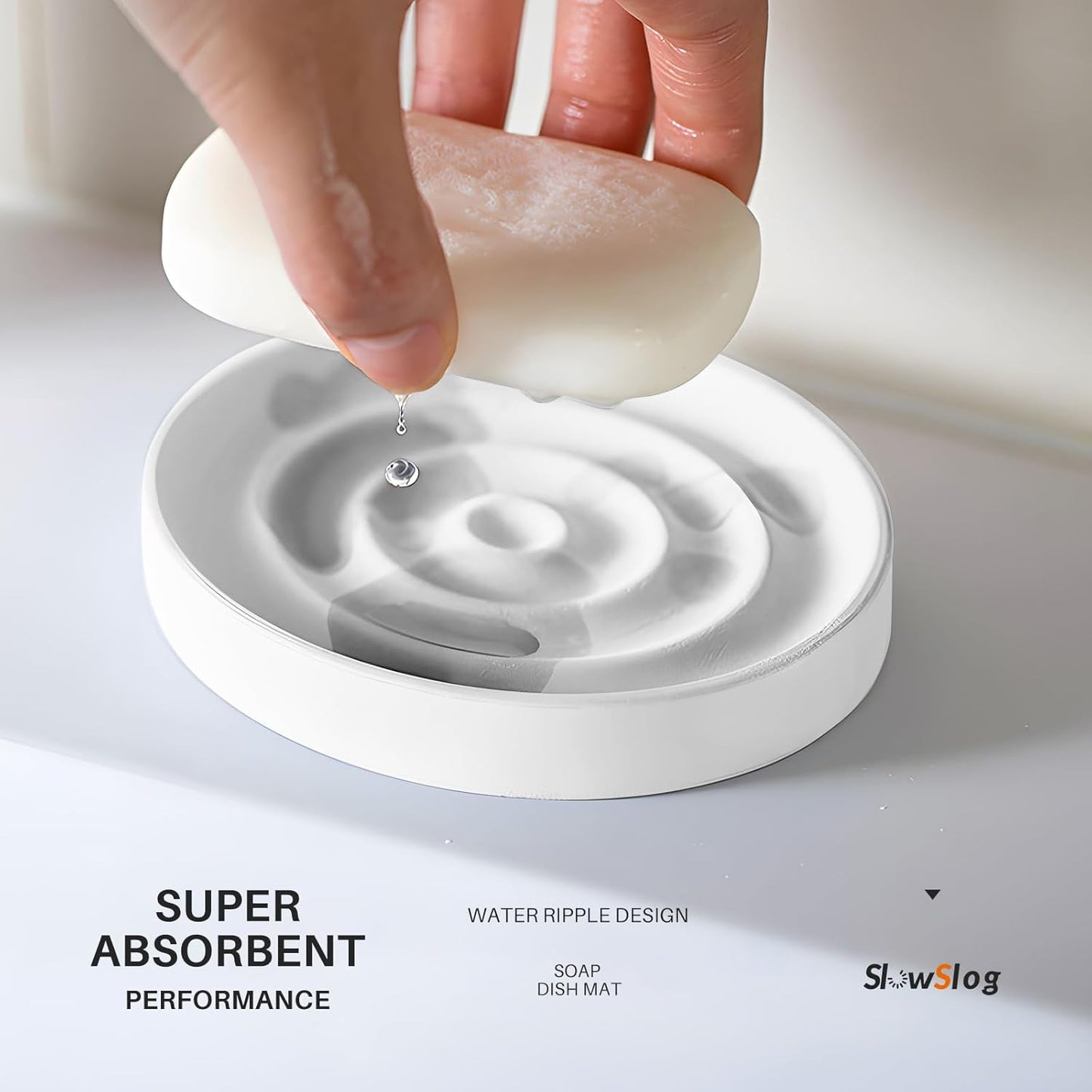 Diatomite Soap Dish Holder, Stone Bath Dish, Quick Dry Stone Bar Holder, Fast Drying Soap Saver