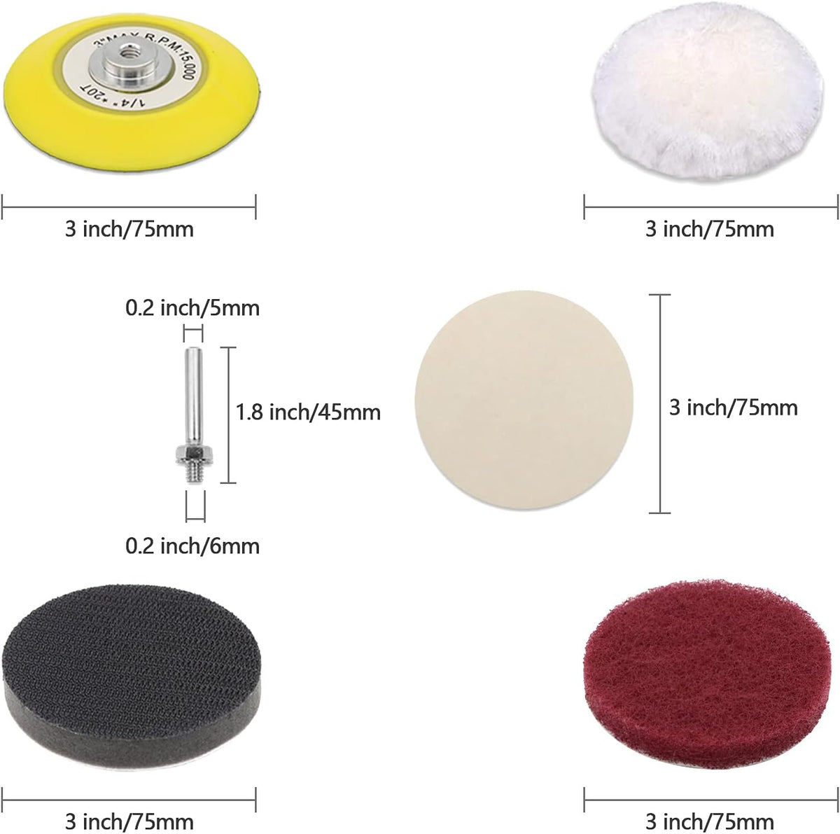 3 Inch Car Headlight Restoration Kit, Car Polishing Sanding Discs Assortment 2000 to 10000 Grit