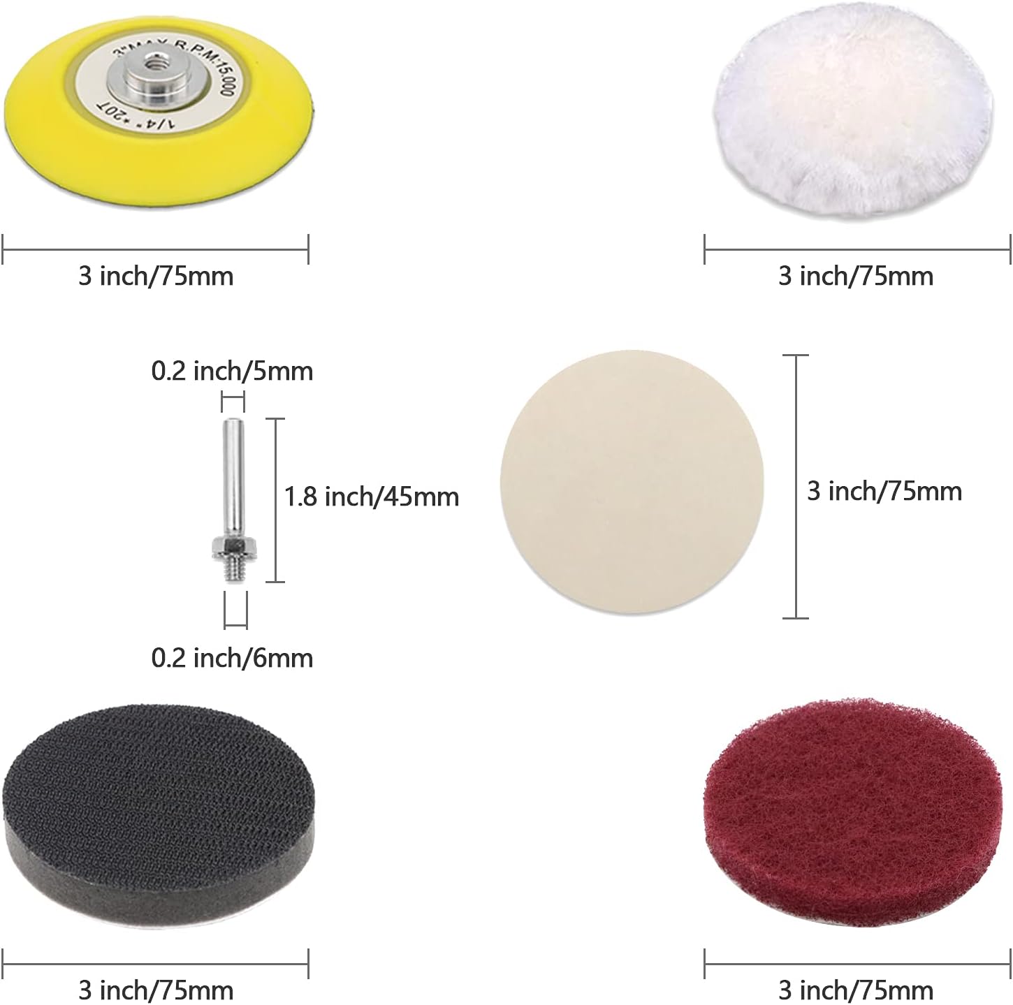 3 Inch Car Headlight Restoration Kit, Car Polishing Sanding Discs Assortment 2000 to 10000 Grit