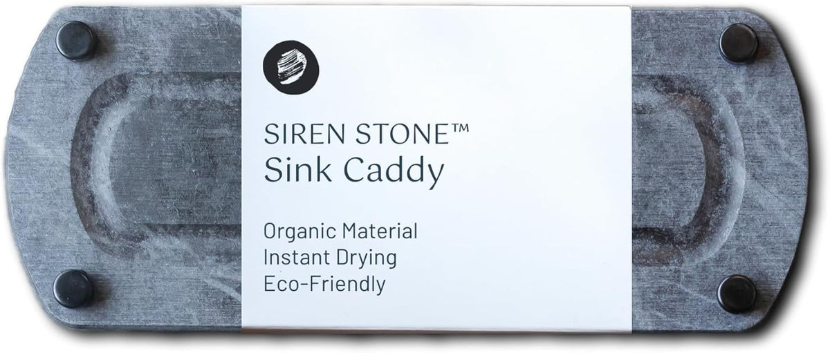 Premium Sink Caddy – Water-Absorbing Diatomaceous Earth Tray for Sink, Elevated Stainless Steel