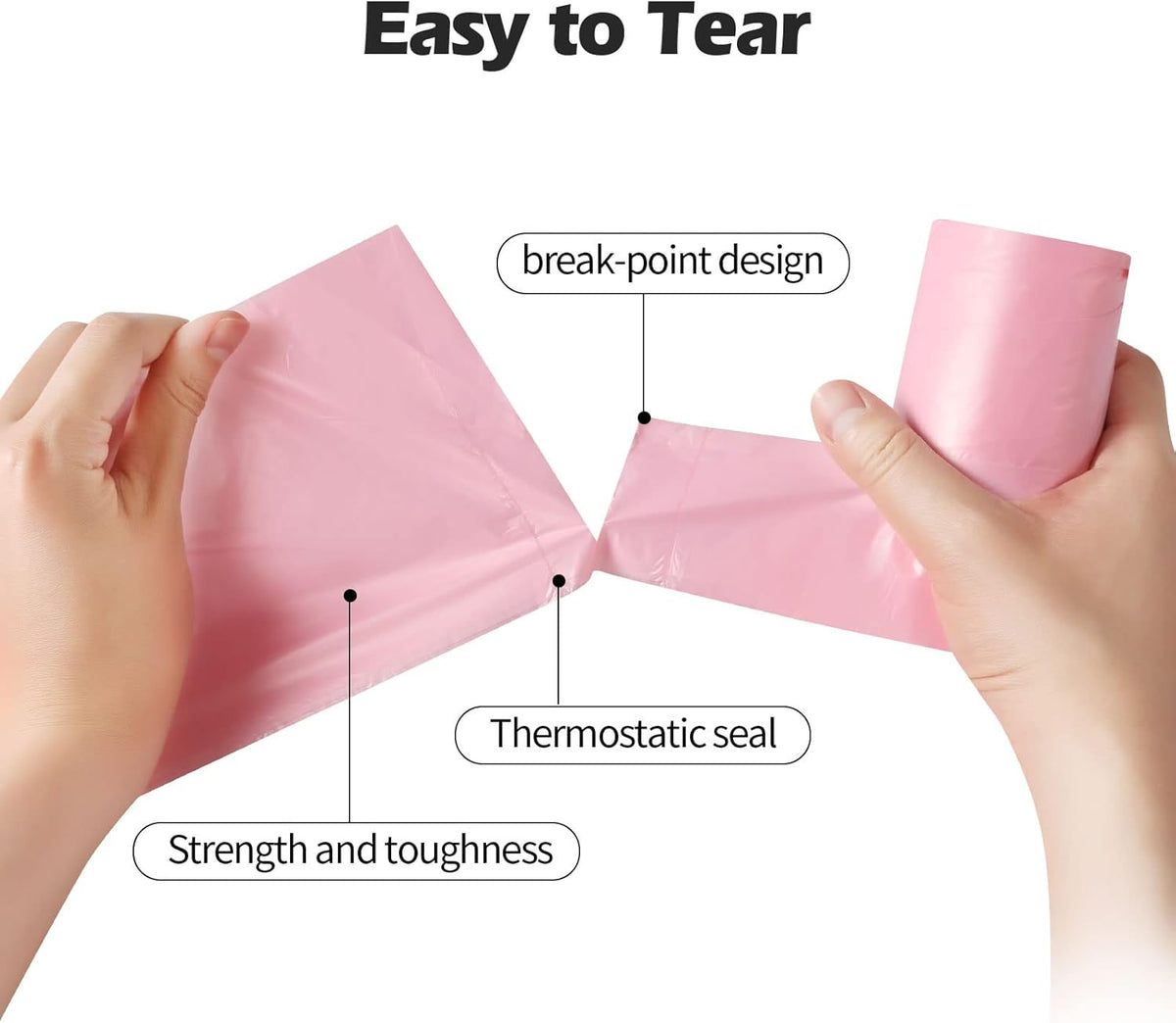 2-4 Gallon Portable Trash Bags,60 Counts Thicken portable Small Garbage Bags for Office