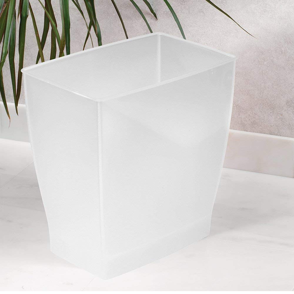 iDesign Small Bathroom Trash Can, Ideal for Primary and Guest Bathroom or Office, Frost, Made in USA