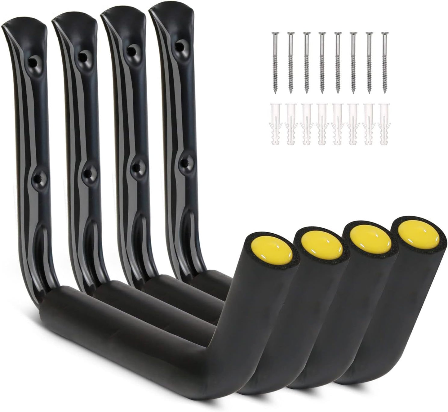 100 LB Capacity (15") Heavy Duty Garage Storage Hooks (4packs) Kayak Storage Hanger Wall Mounted