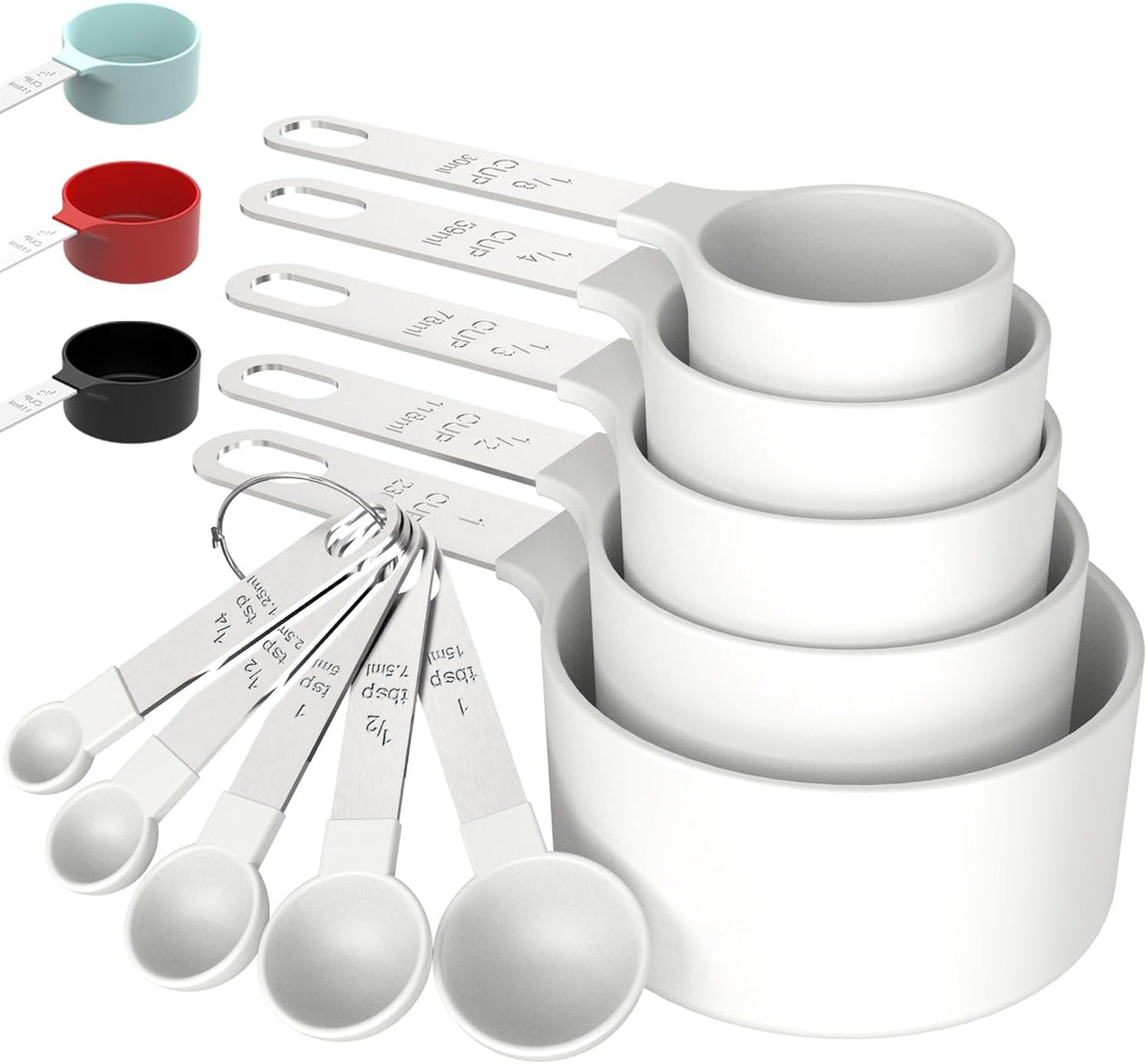 TILUCK Measuring Cups & Spoons Set, Stackable Cups and Spoons, Nesting Measure Cups with Stainless