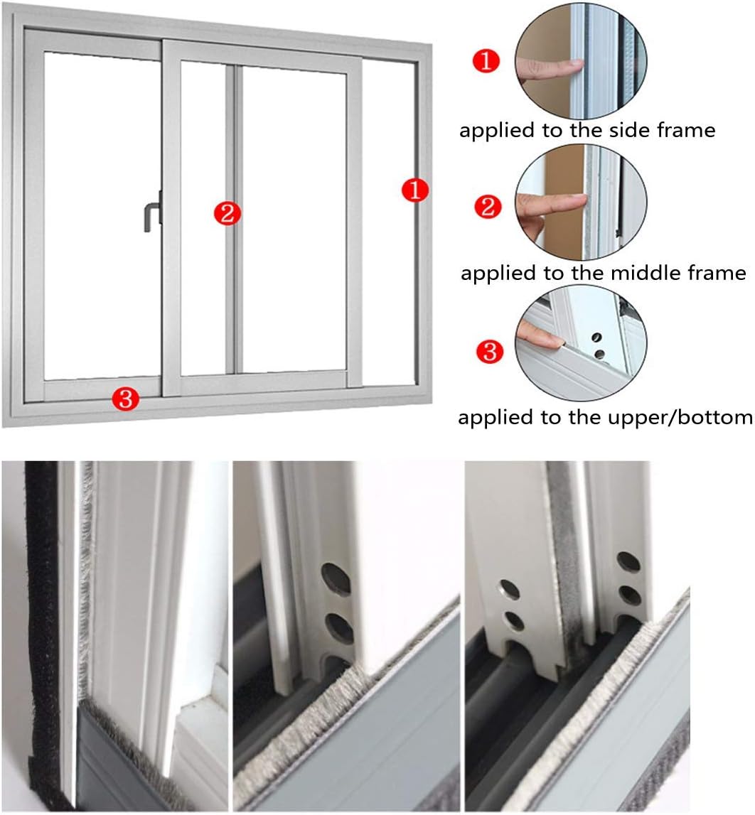 Weather Stripping Brush for Sliding Windows/Doors Frame Side,Pile Self Adhesive Weatherstrip Seal