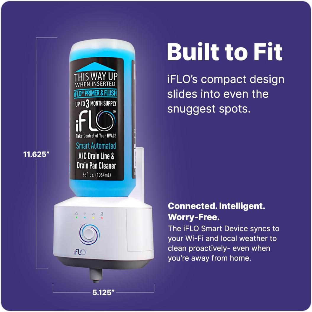 iFLO® Smart A/C Drain Line Cleaner and Drain Pan Cleaner Cartridge, Fast-Acting, Long-Lasting HVAC