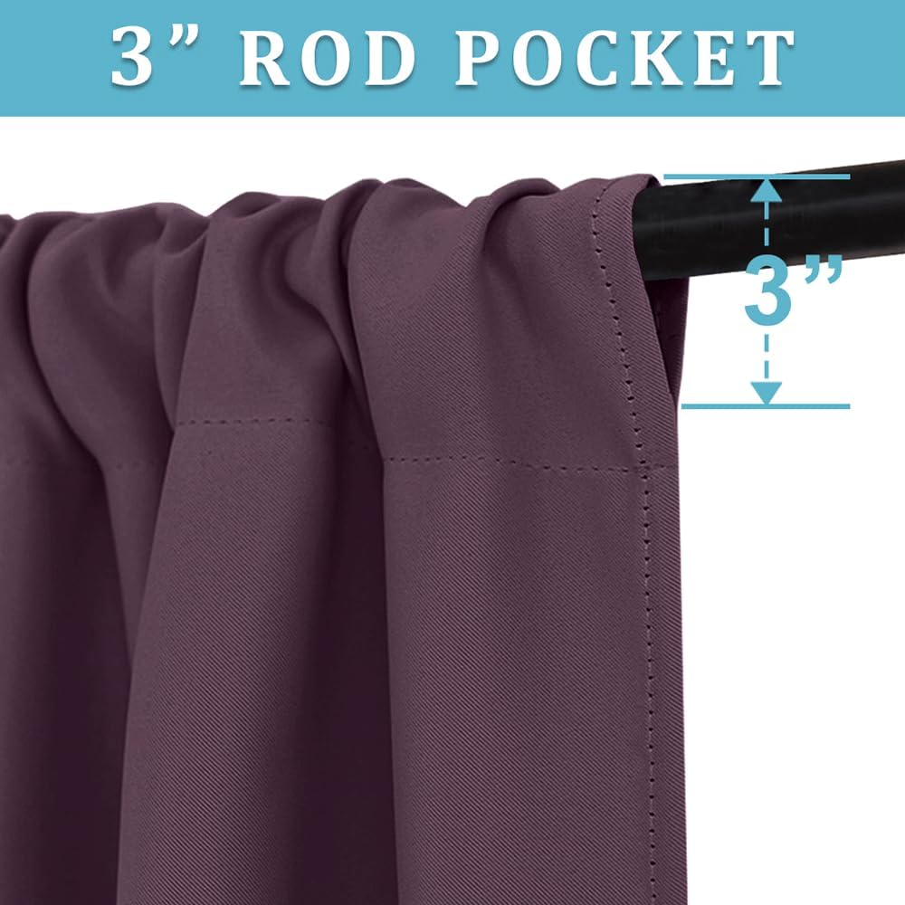 RYB HOME Bathroom Window Curtains - Blackout Curtains Small Window Short Drapes for Kitchen Bedroom