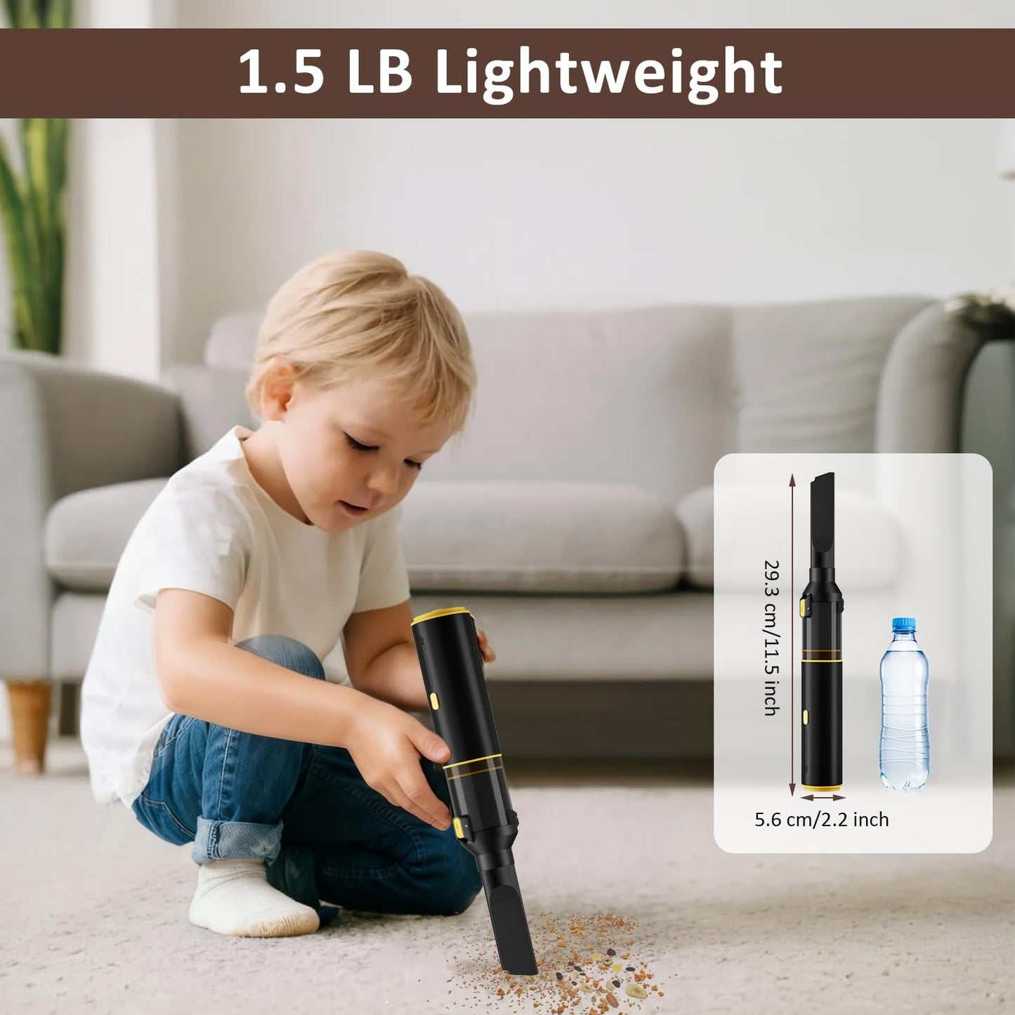 Cros 4-in-1 Mini Cordless Vacuum Cleaner, 21kPa Powerful Suction, Portable Handheld Vacuum for Car