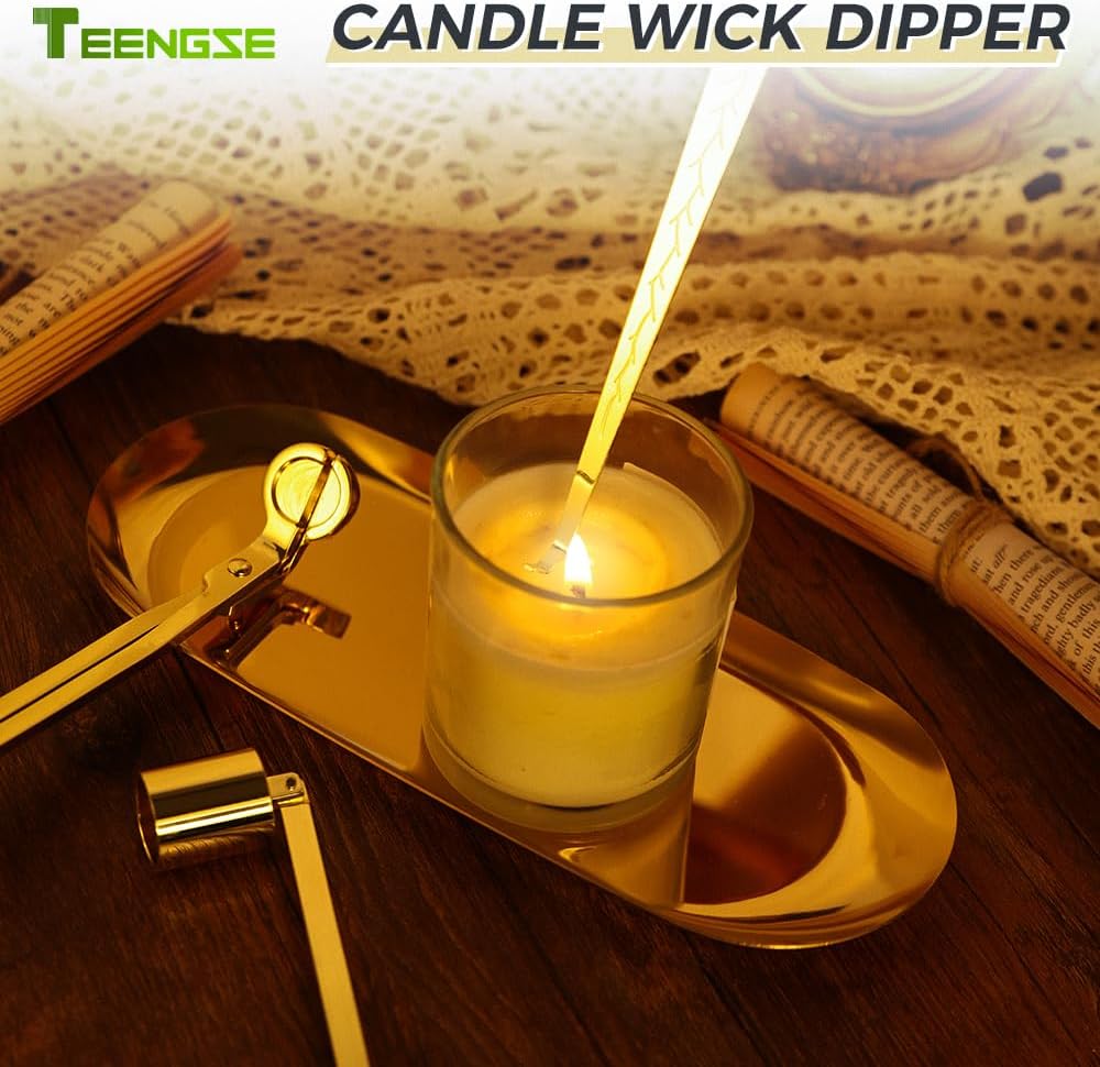 3 in 1 Candle Accessory Set, Candle Wick Trimmer, Candle Wick Snuffer, Candle Wick Dipper