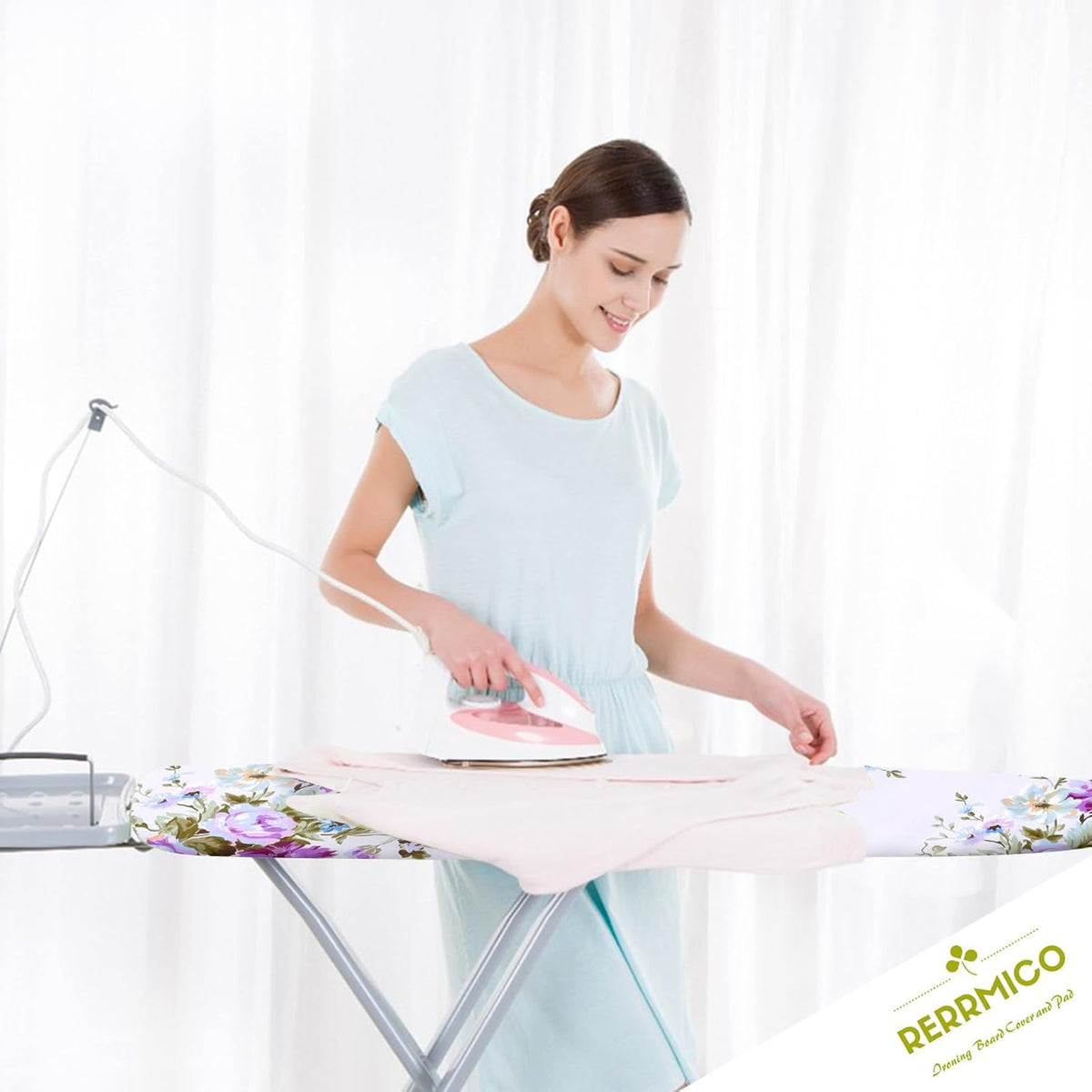 Ironing Board Cover and Pad 15x54 Inch Standard Ironing Board Cover with Elastic Edge and Hook and