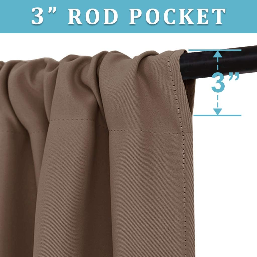 RYB HOME Blackout Curtains for Kitchen, Over Sink Privacy Curtains Window Decor, Thermal Insulating