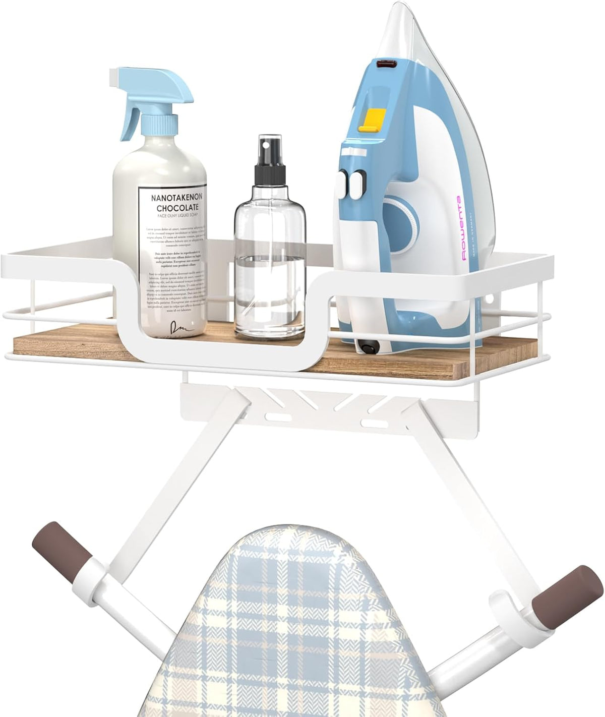Ironing Board Holder Wall Mount, Laundry Room Organization Storage, White, T&V Shaped Space Saving