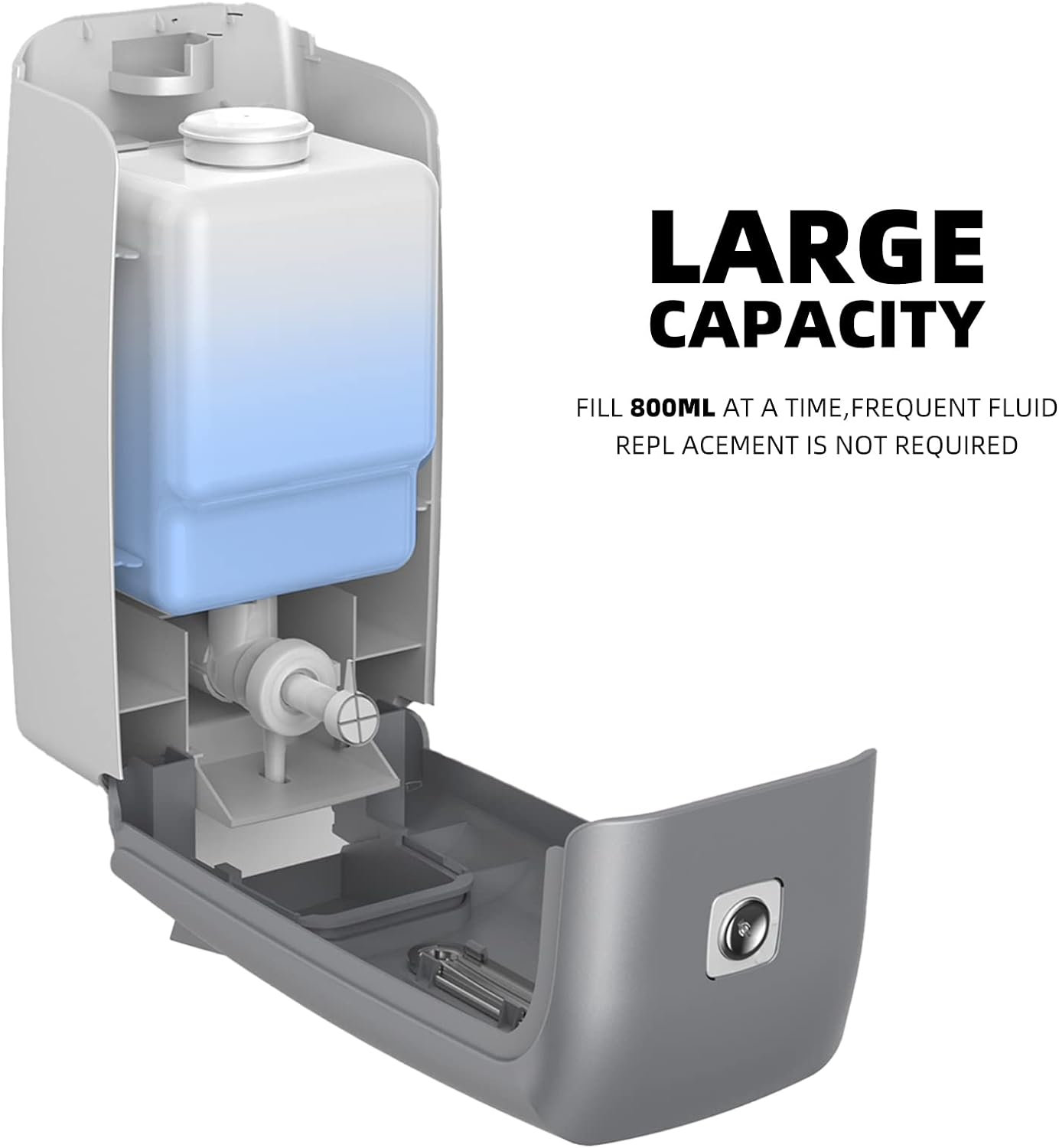 Soap Dispenser Wall Mount Adhesive Commercial Soap Dispenser 800ml No Drill Hand Sanitizer