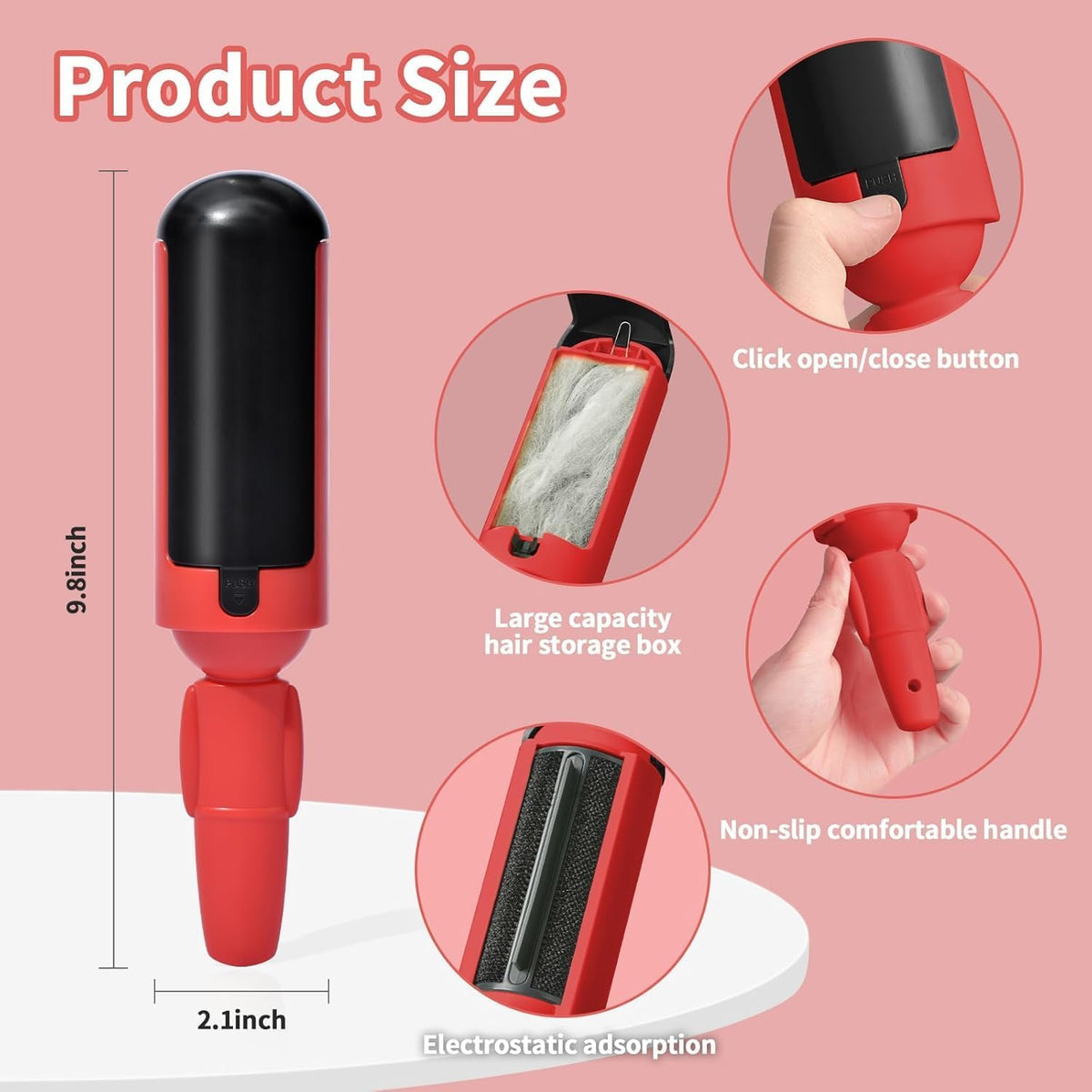 Dog Pet Hair Remover Roller - Reusable Lint Roller Pet Hair Removal Tool for Dog&Cats - Portable