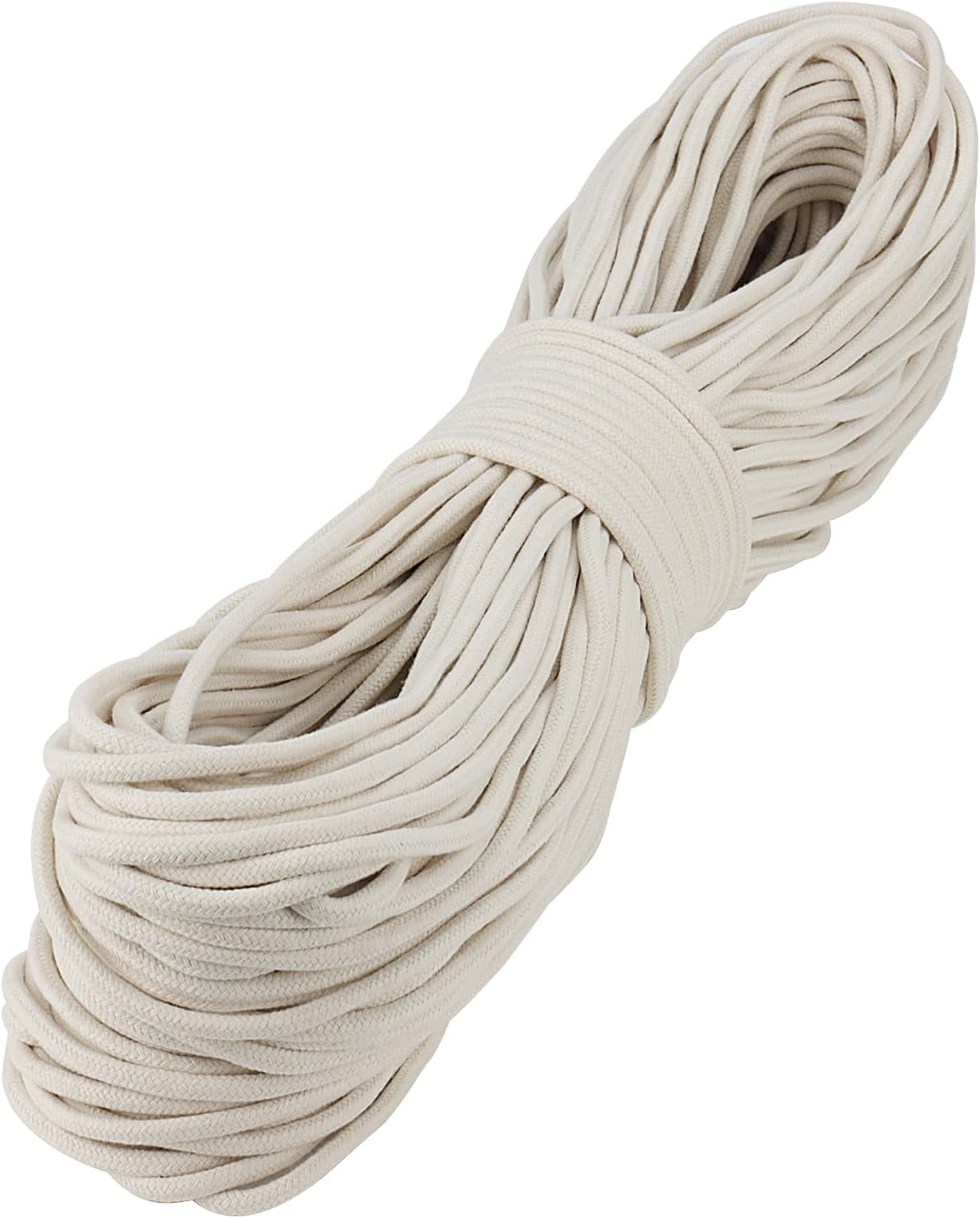 SOUJAP 328 Feet Cotton Clothesline Rope, 1/4 Inch White Cotton Clothesline Rope for DIY Decoration