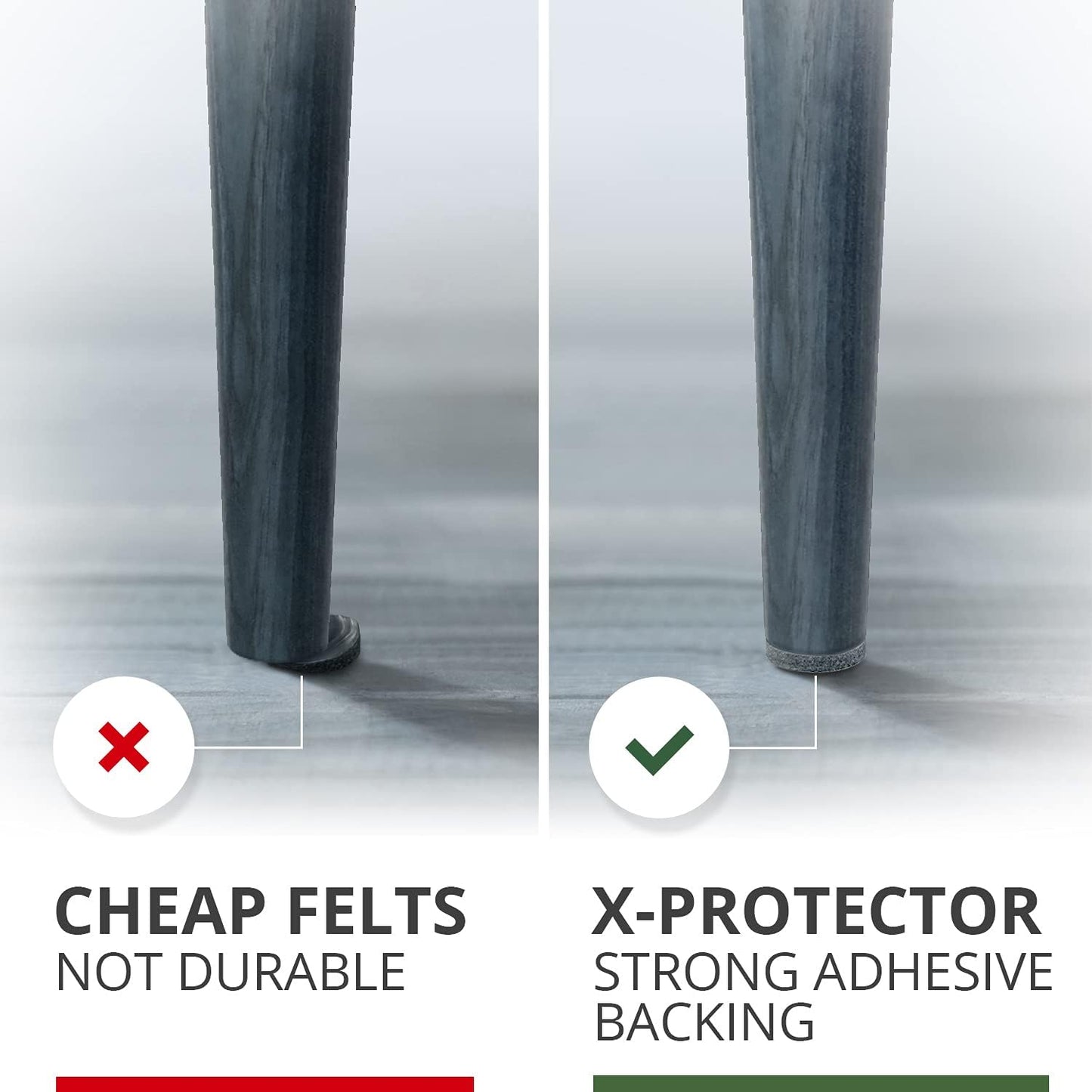 Felt Furniture Pads X-PROTECTOR - 48 Premium Felt Pads Floor Protector - Chair Felts Pads for