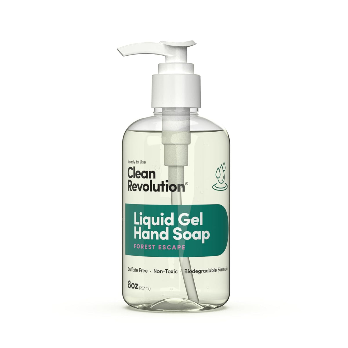 Clean Revolution Liquid Gel Hand Soap, Silky Rich Liquid, Quick Lather, Fast Rinsing, Contains Real