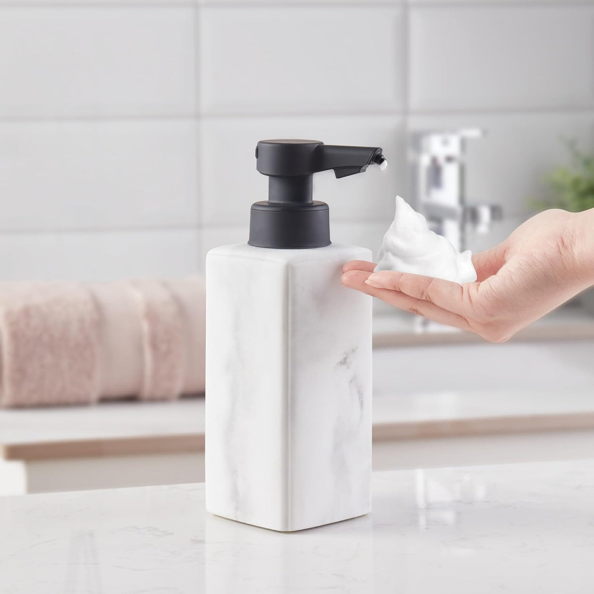 DKNY Hands Free Automatic Liquid Soap Dispenser, Refillable, Rechargeable Touchless Sensor Pump