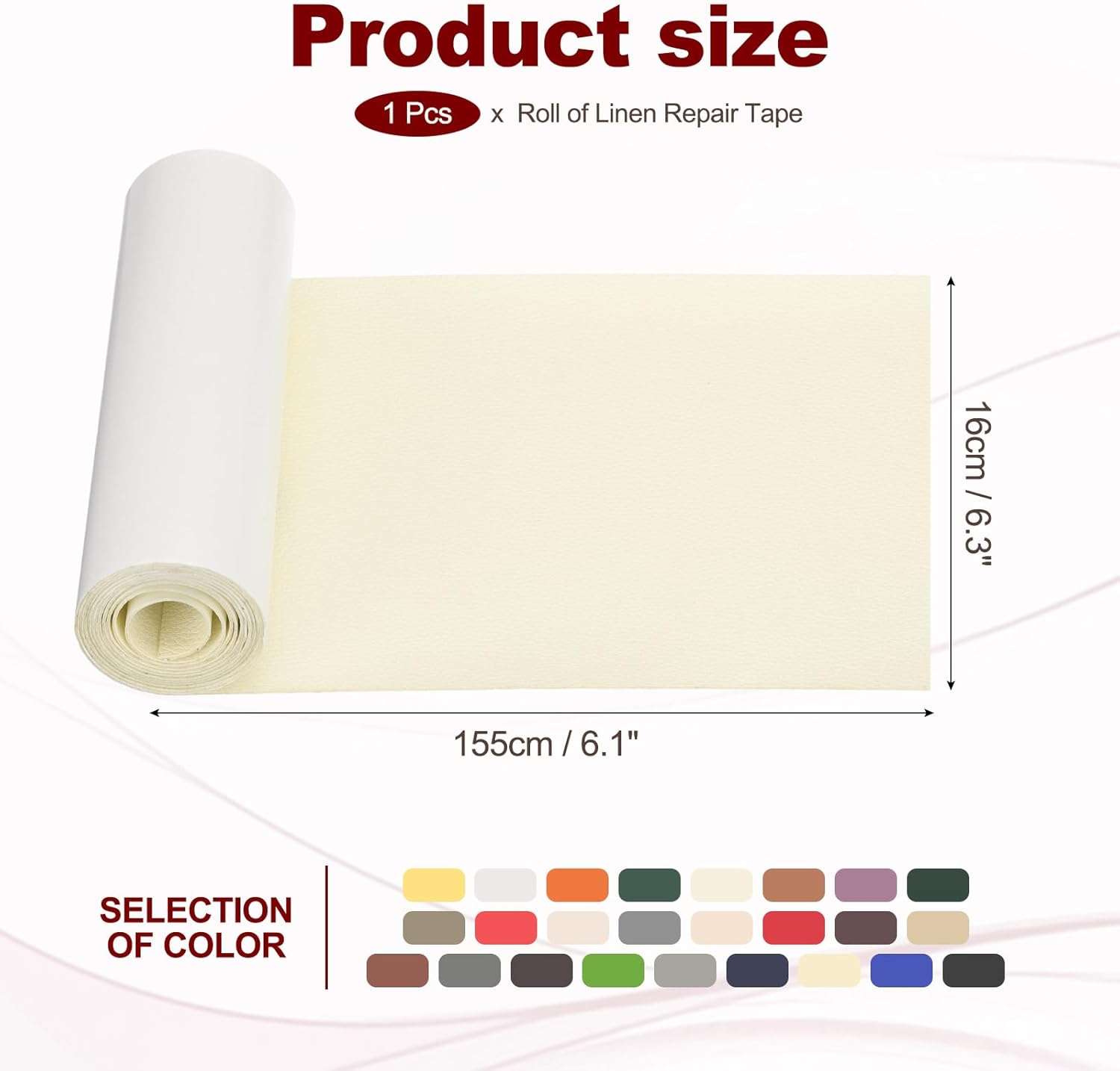 PATIKIL Leather Patches Tape for Furniture, 6.3 x 61 Inch Self Adhesive Vinyl Leather Repair Kit
