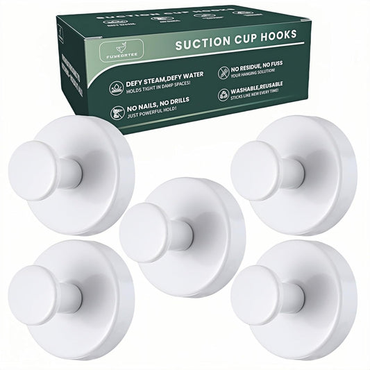 2025 Upgraded Stainless Steel Heavy Duty Suction Cup Hooks For Shower Bathroom Accessories