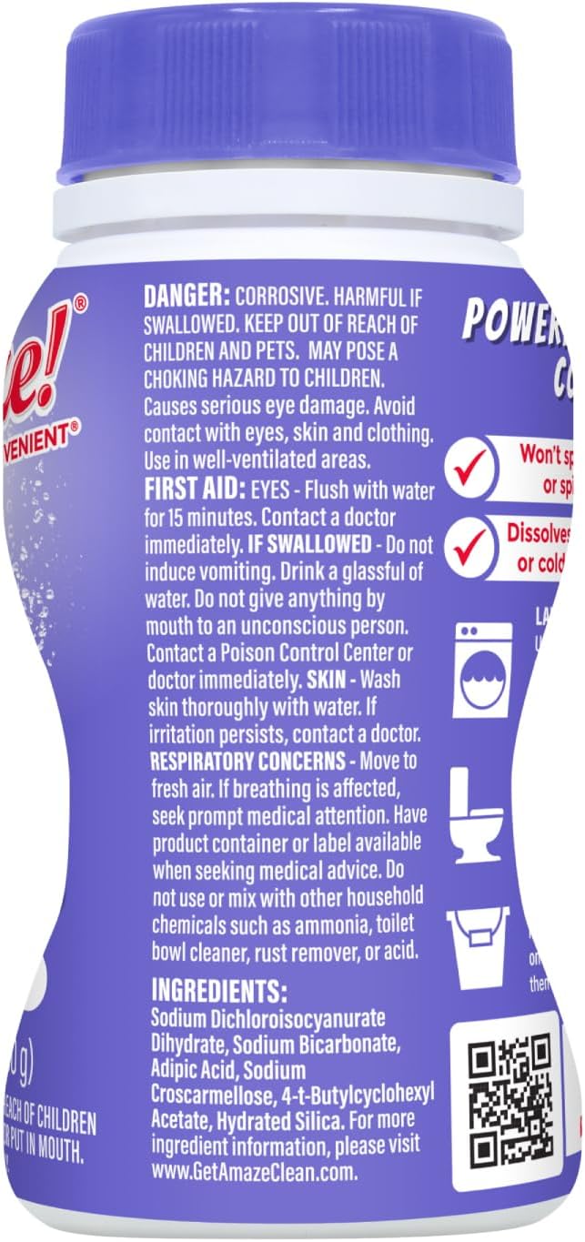 AMAZE Ultra Concentrated Bleach Tablets [32 tablets] - Lavender Scent - for Laundry, Toilet, and