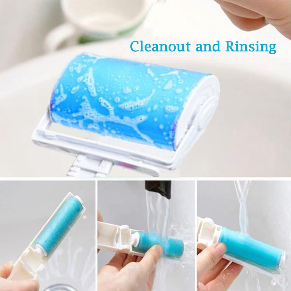 Reusable Portable Lint Roller 2 Pack, Washable Sticky Lint Roller Travel Pet Hair Remover Brush