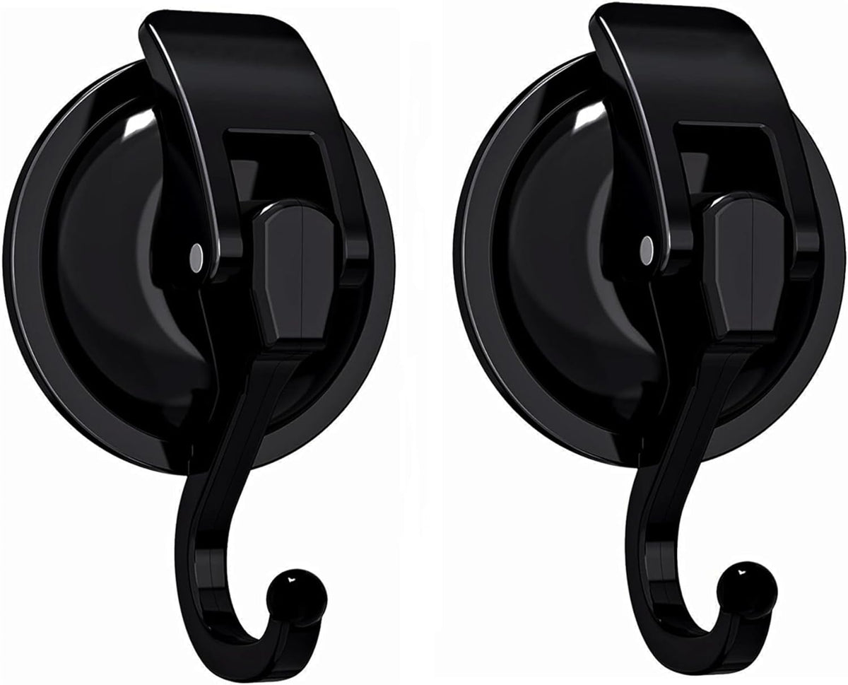 Heavy Duty Vacuum Wreath Cup Hook, Easy to Install and Remove, No Hole Punched,Black- Plated