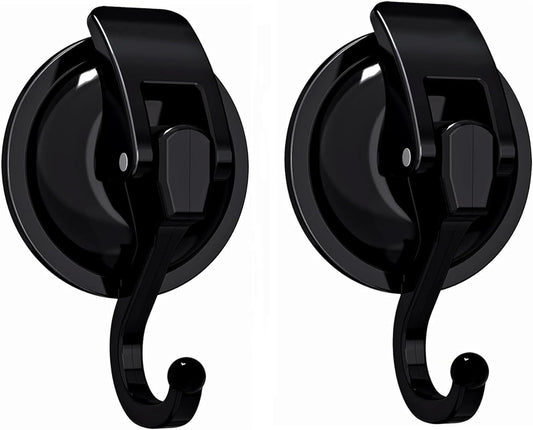 Heavy Duty Vacuum Wreath Cup Hook, Easy to Install and Remove, No Hole Punched,Black- Plated