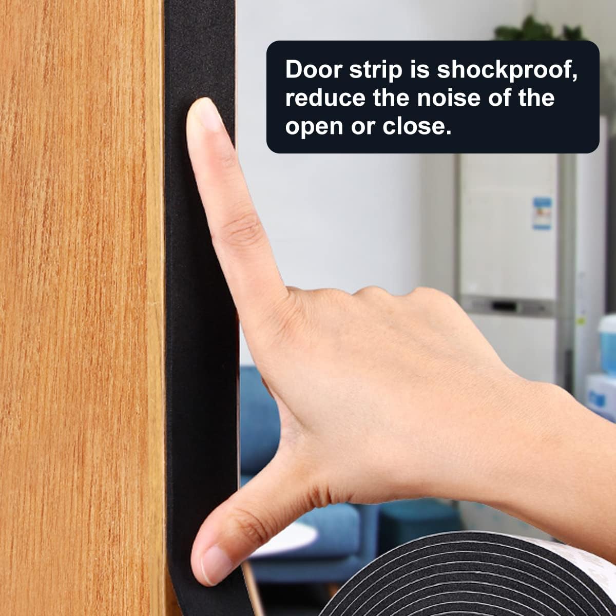 2 Rolls Weather Stripping Door Seal, 1''W x 1/16'' T Foam Tape Single Sided, Adhesive Closed Cell