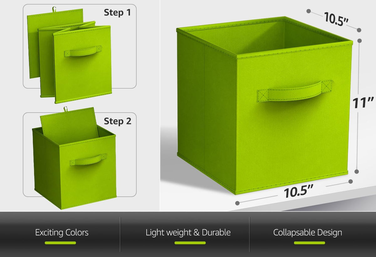 Sorbus Fabric Storage Cubes - 8 Foldable Storage Bins for Organizing Pantry, Cubbies, Toy Box