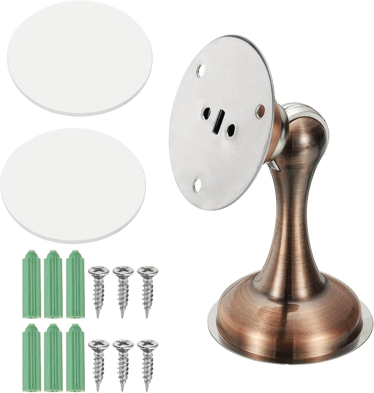 uxcell Magnetic Door Stopper, Stainless Steel Heavy Duty Door Holder, No Drilling Doors Knob Wall