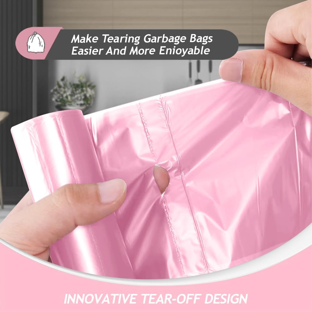 Teivio 2 Gallon 120 Counts Strong Trash Bags Garbage Bags, Bathroom Trash Can Bin Liners, Plastic
