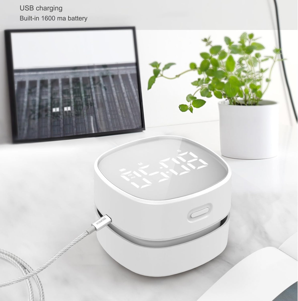 ODISTAR Counter Vacuum Cleaner,Mini Table dust Sweeper Energy with Digital Timer,Endurance up to