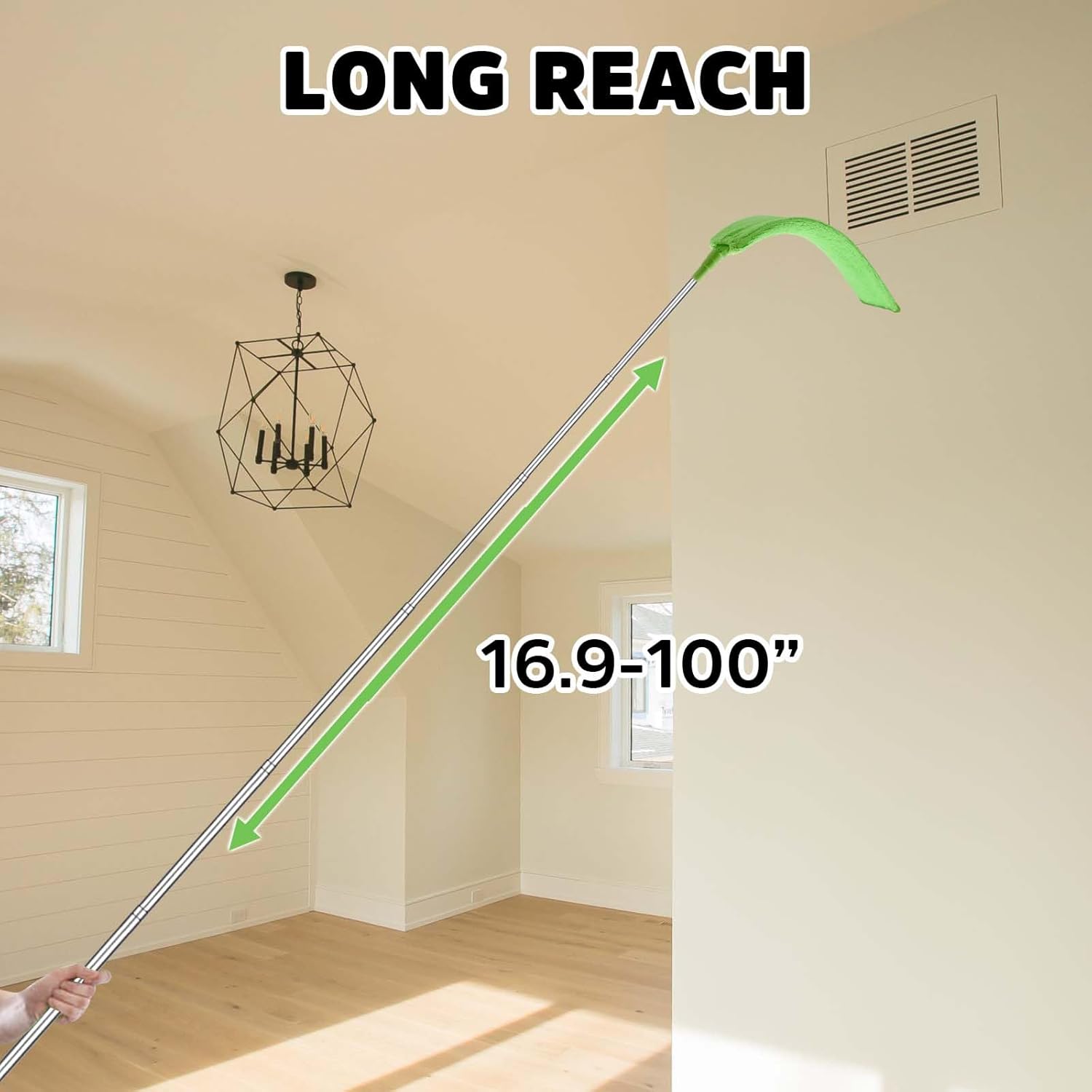 Cobweb Duster with Extension Pole, Bafezoze Ceiling Fan Duster with Long Handle, Spider Web Brush