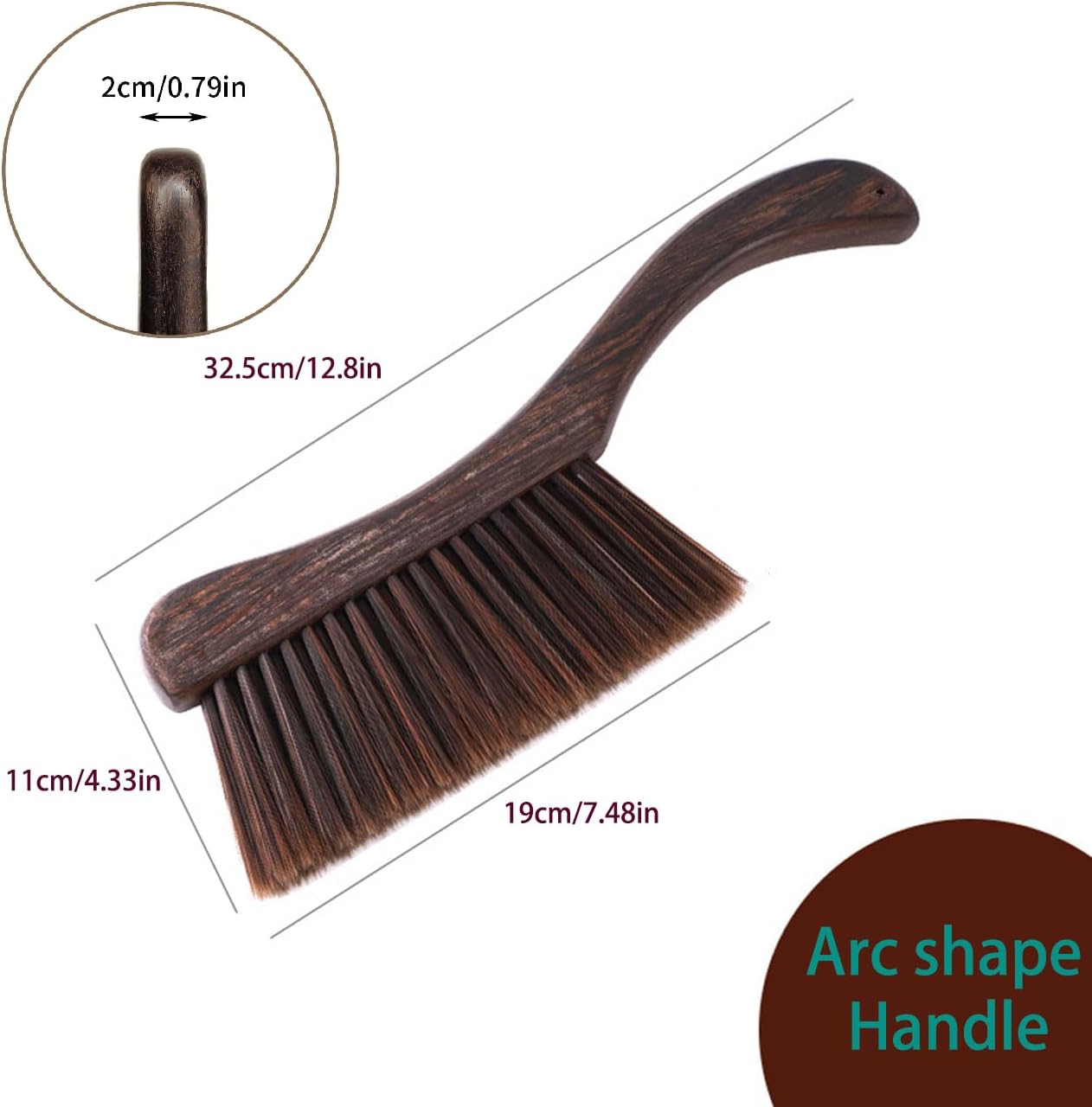 Hand Broom Brush, Dust Brush for Cleaning, Wood Block Hand Brush, Soft Bristle Cleaning Brush for