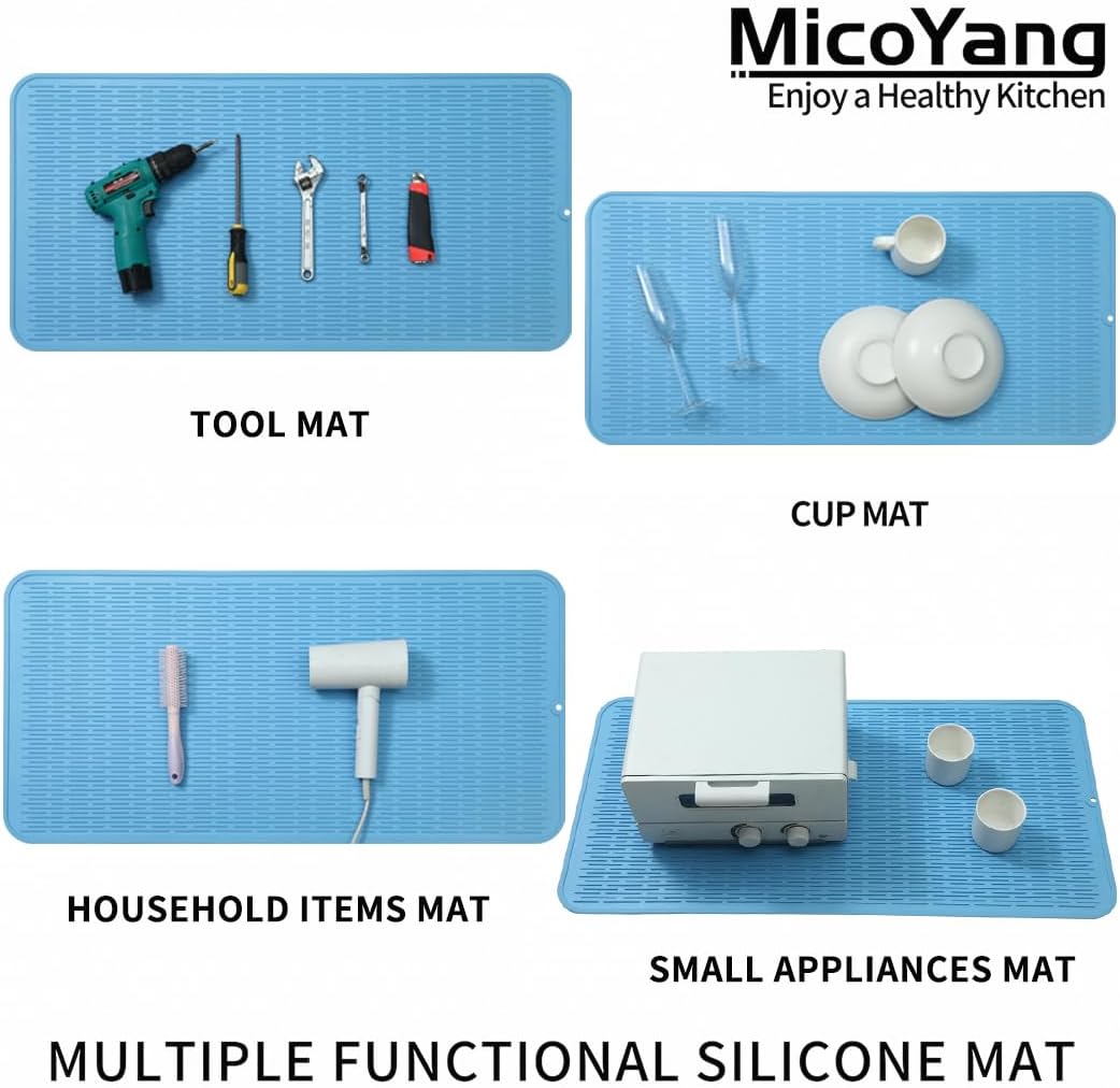 Silicone Dish Drying Mat for Multiple Usage,Easy clean,Eco-friendly,Heat-resistant Silicone Mat for